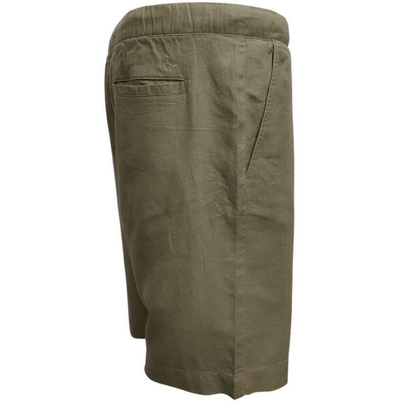 Khaki - Jack Wills - Men's Linen-Blend Drawstring Woven Tracksuit Shorts - 3