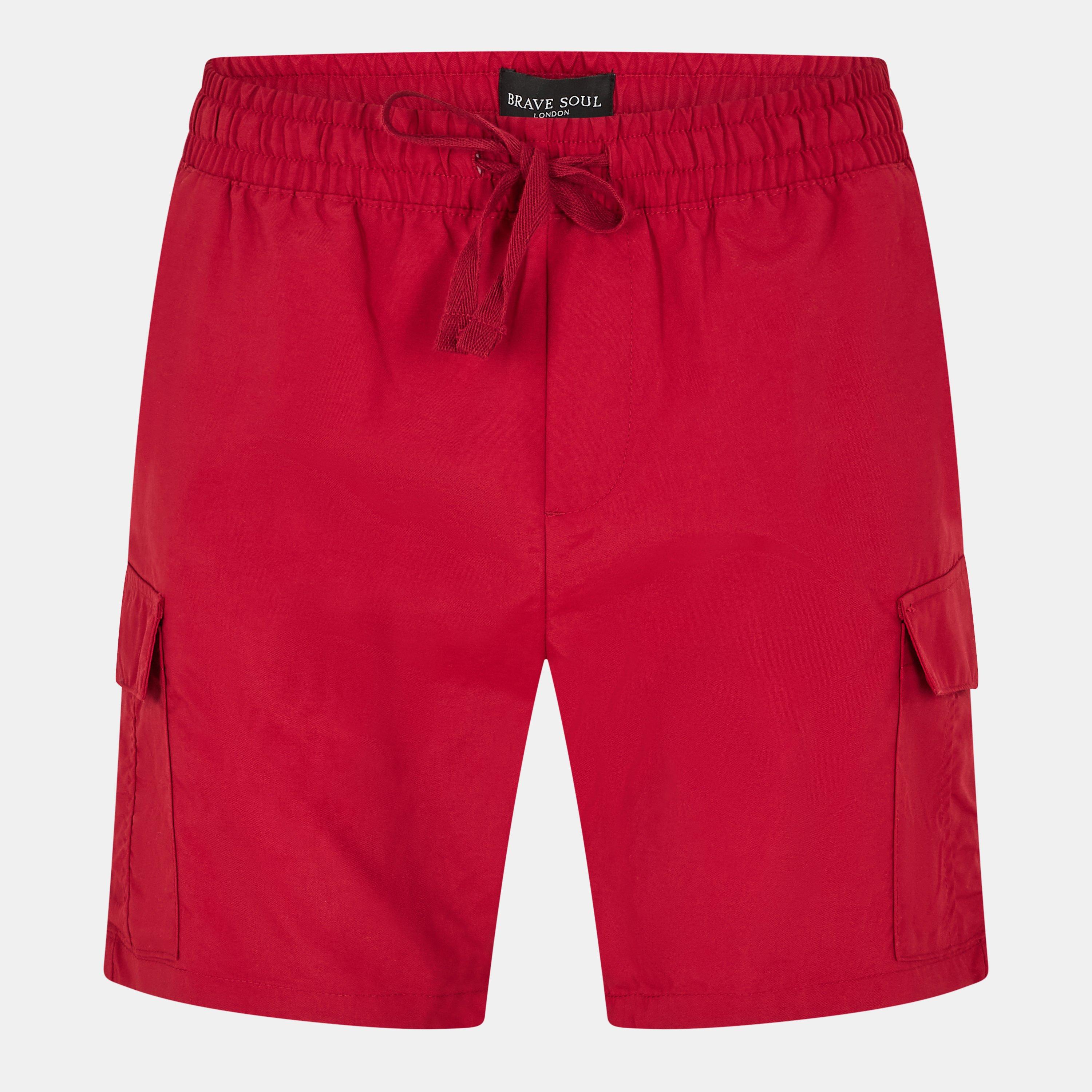 Burgundy - Brave Soul - Taslan Cargo Shorts - 1