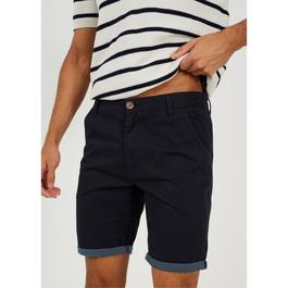 Brave Soul Cotton Twill Shorts with Turn Up