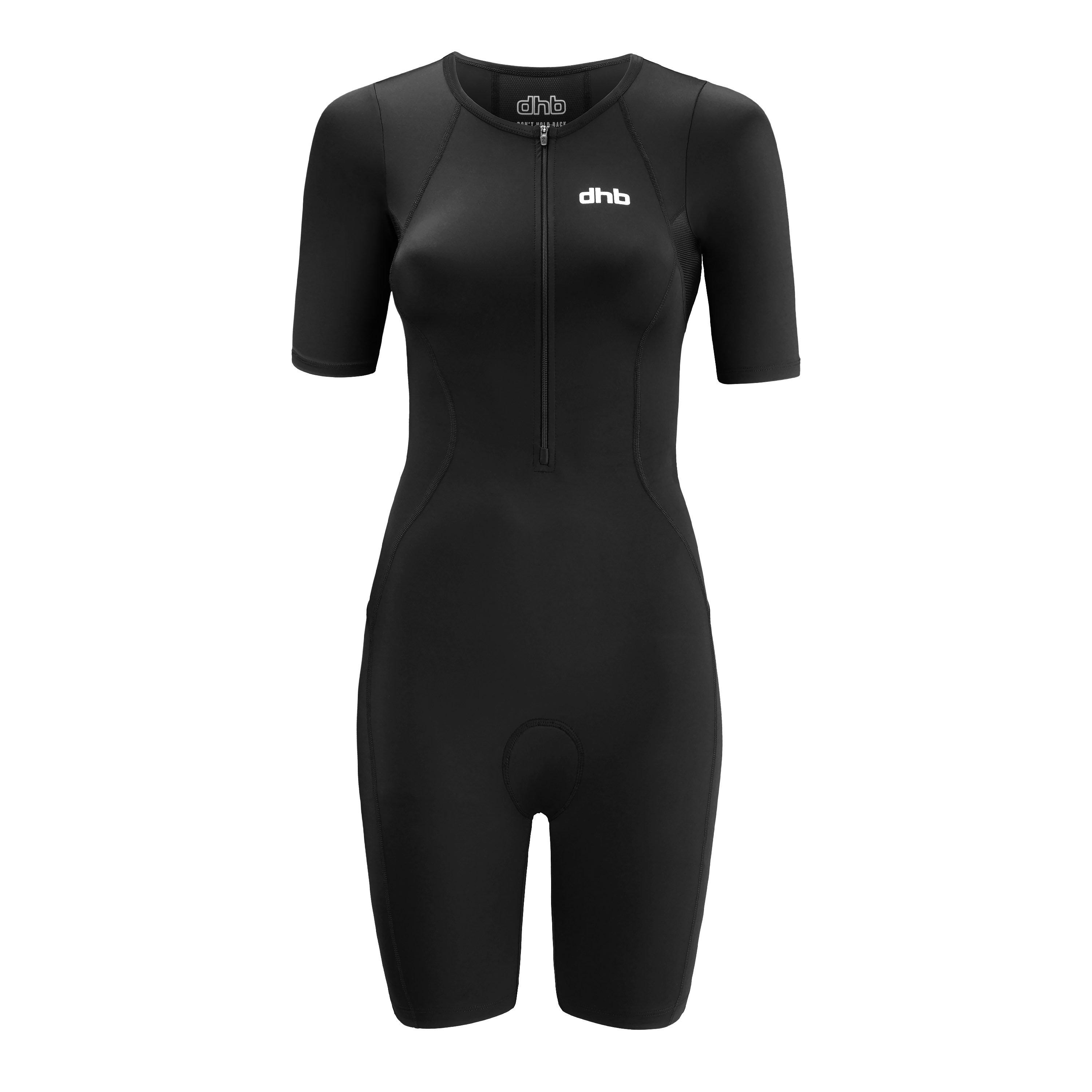 Dhb Women's Hydron Short Sleeve Tri Suit - Black - 14 (L)