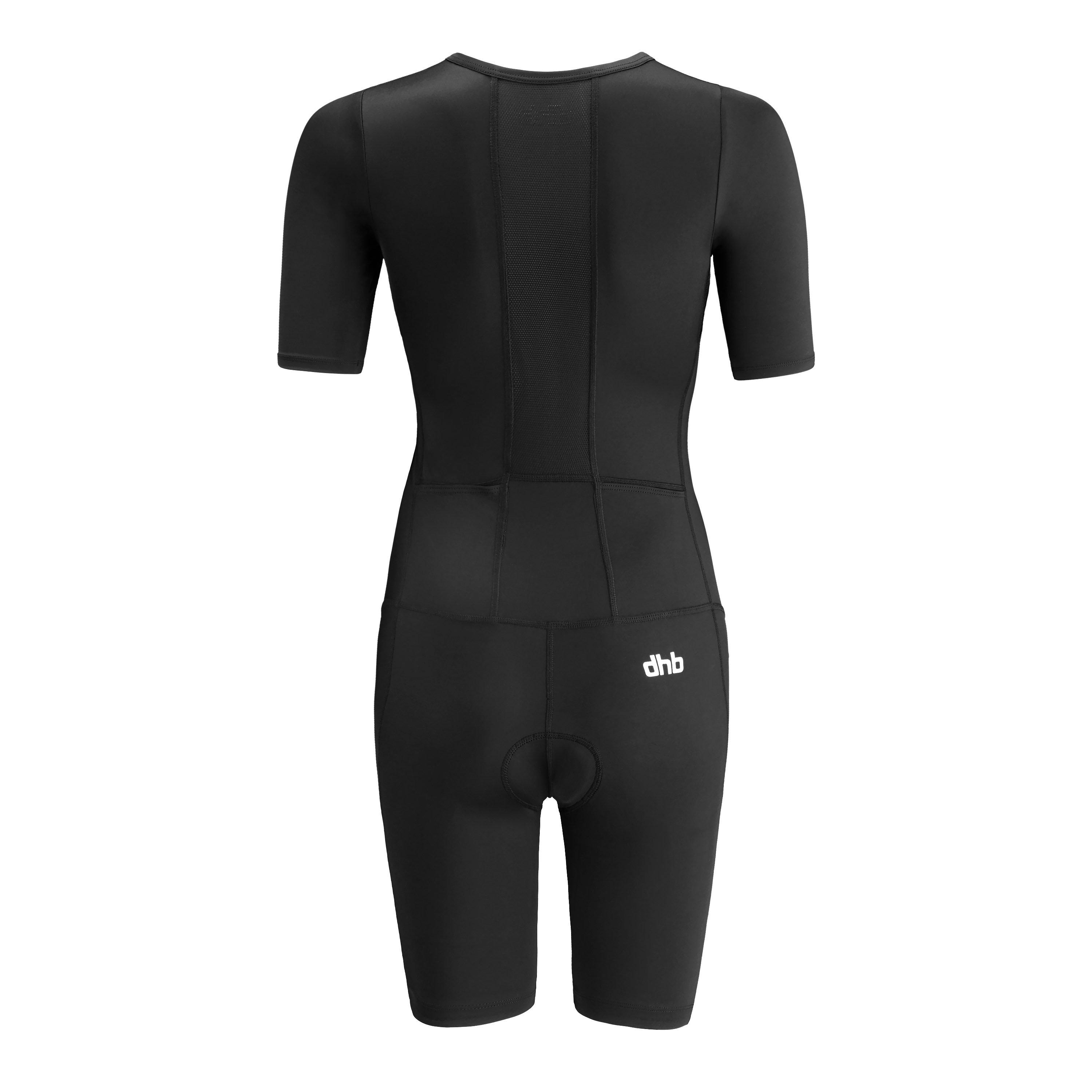 Black - Dhb - Hydron Womens Short Sleeve Tri Suit - 2
