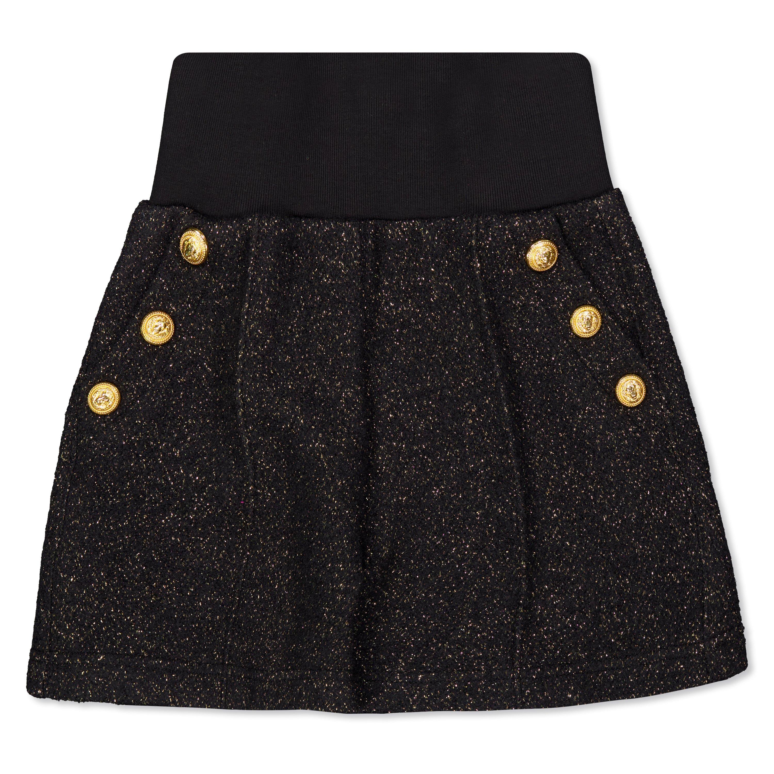 Balmain Kids' Flecked Woven Tracksuit Shorts - Blk/Gld - Size 10Y