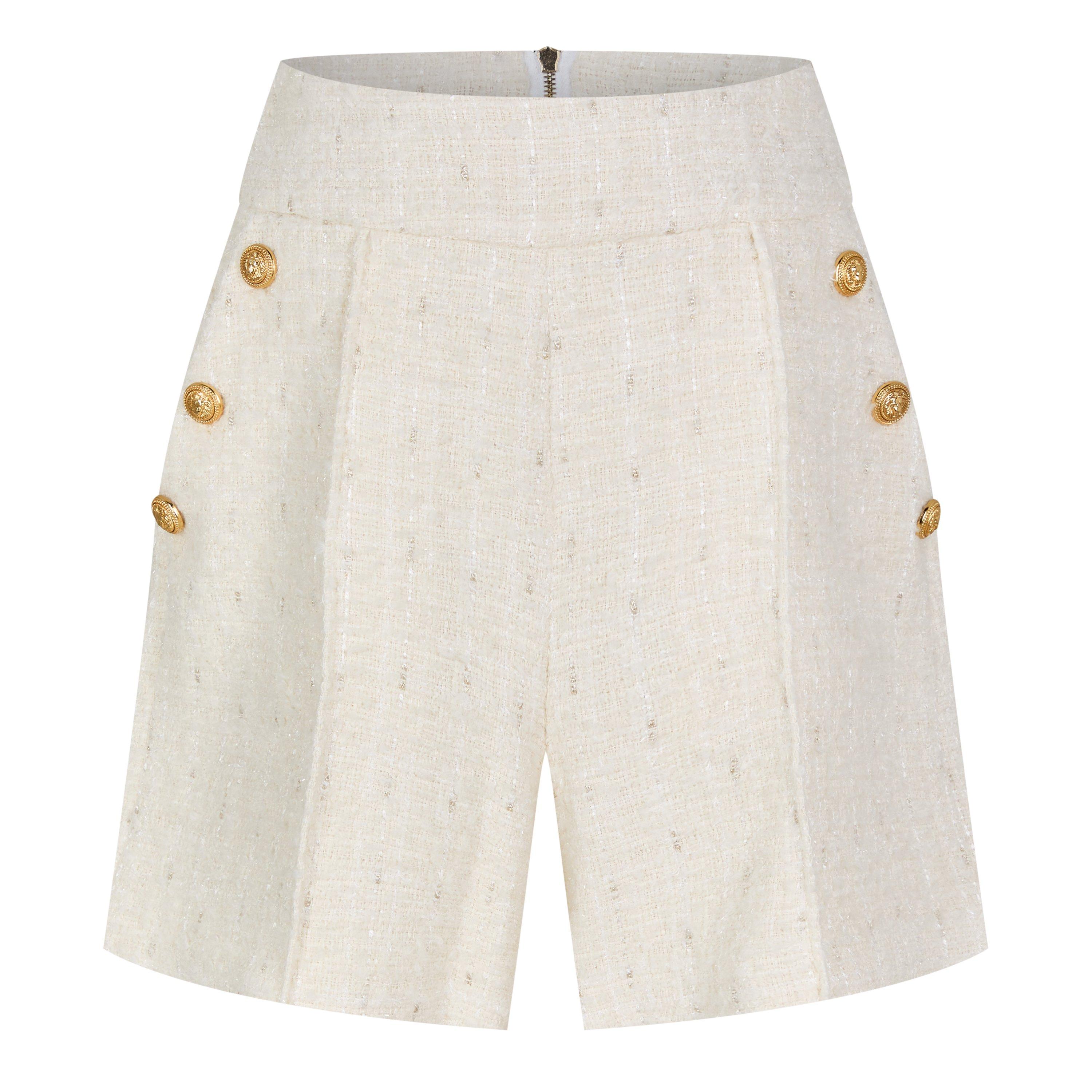 Balmain Kids' Woven Elasticated Waistband Tracksuit Shorts - ivory - Size 12Y