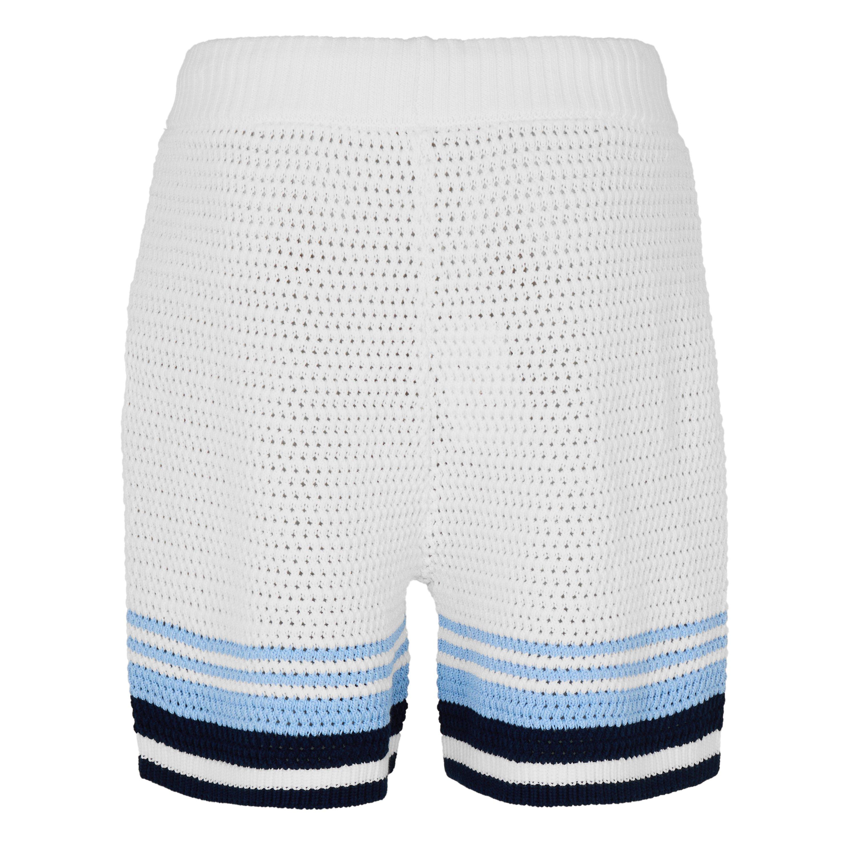 White/Blue - Casablanca - Men's Crochet Woven Tracksuit Shorts - 2