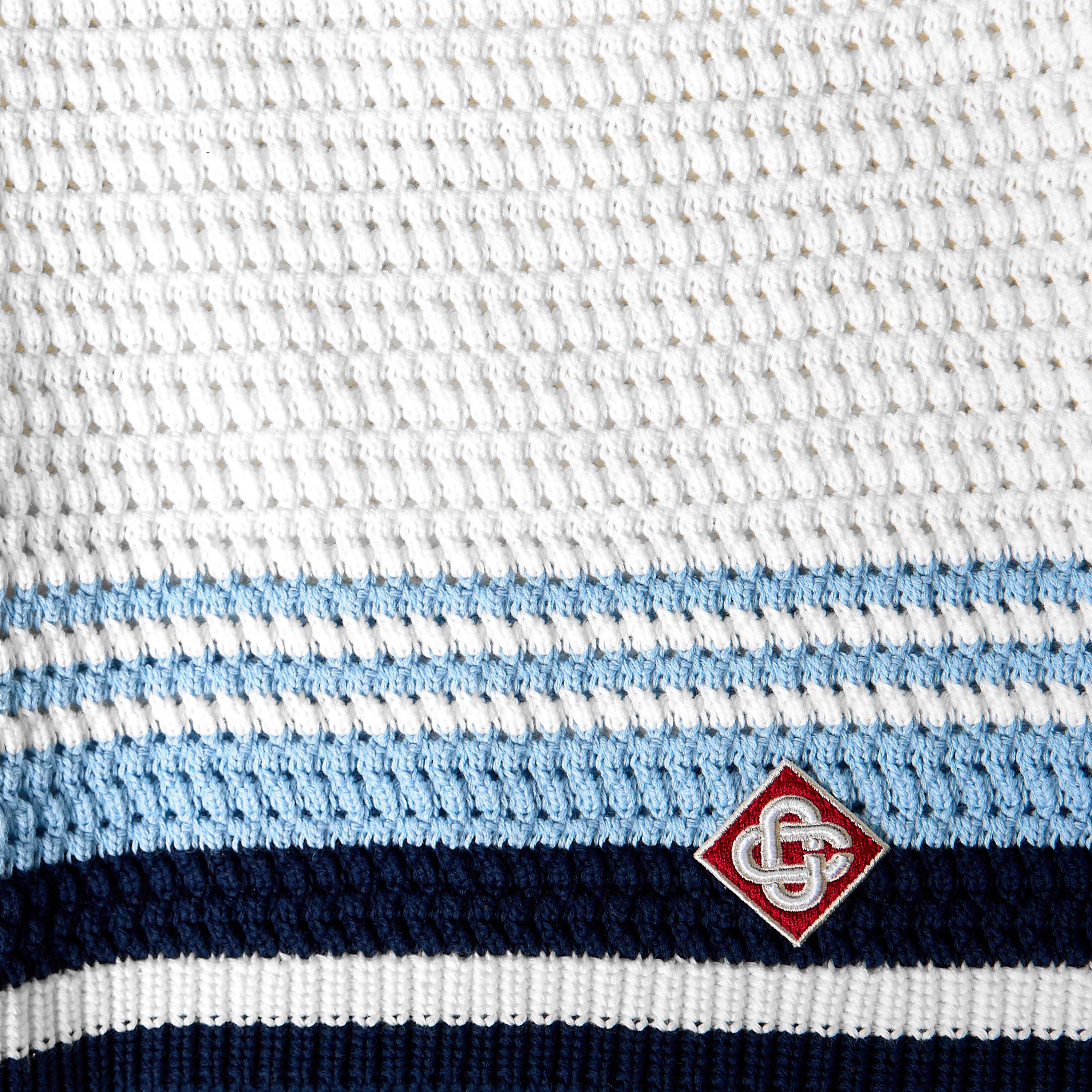 White/Blue - Casablanca - Men's Crochet Woven Tracksuit Shorts - 5