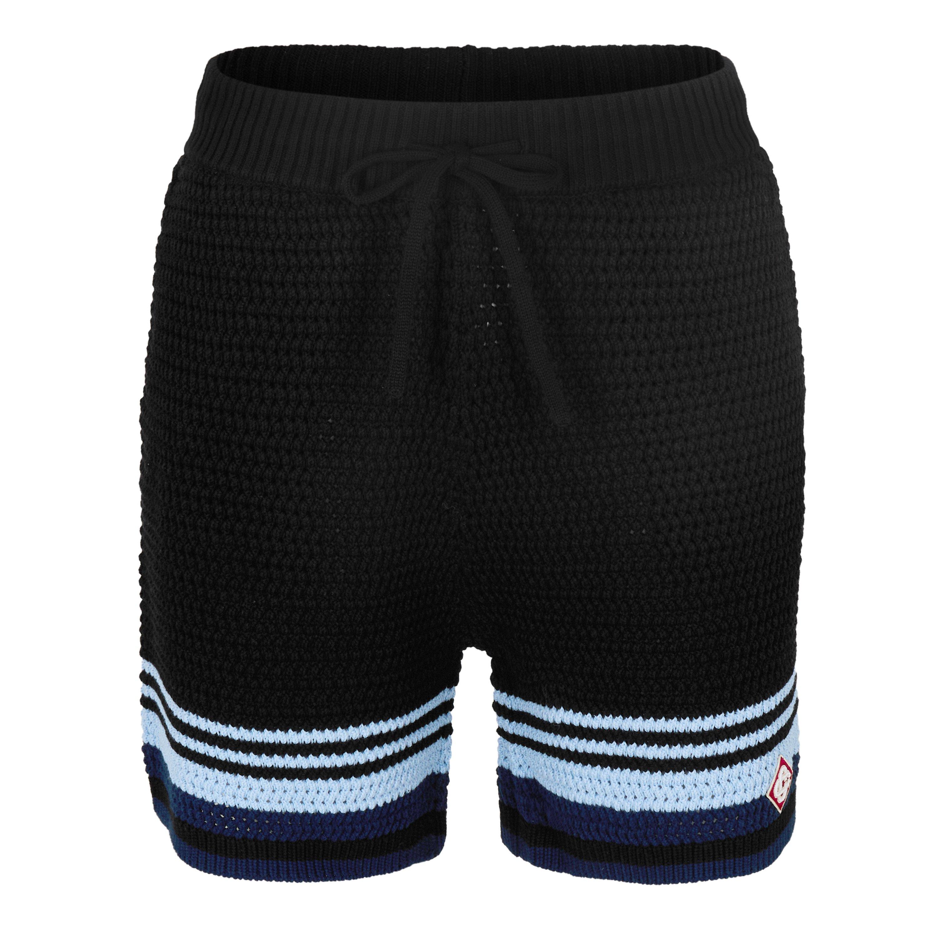 Black/Blue - Casablanca - Men's Crochet Woven Tracksuit Shorts - 1