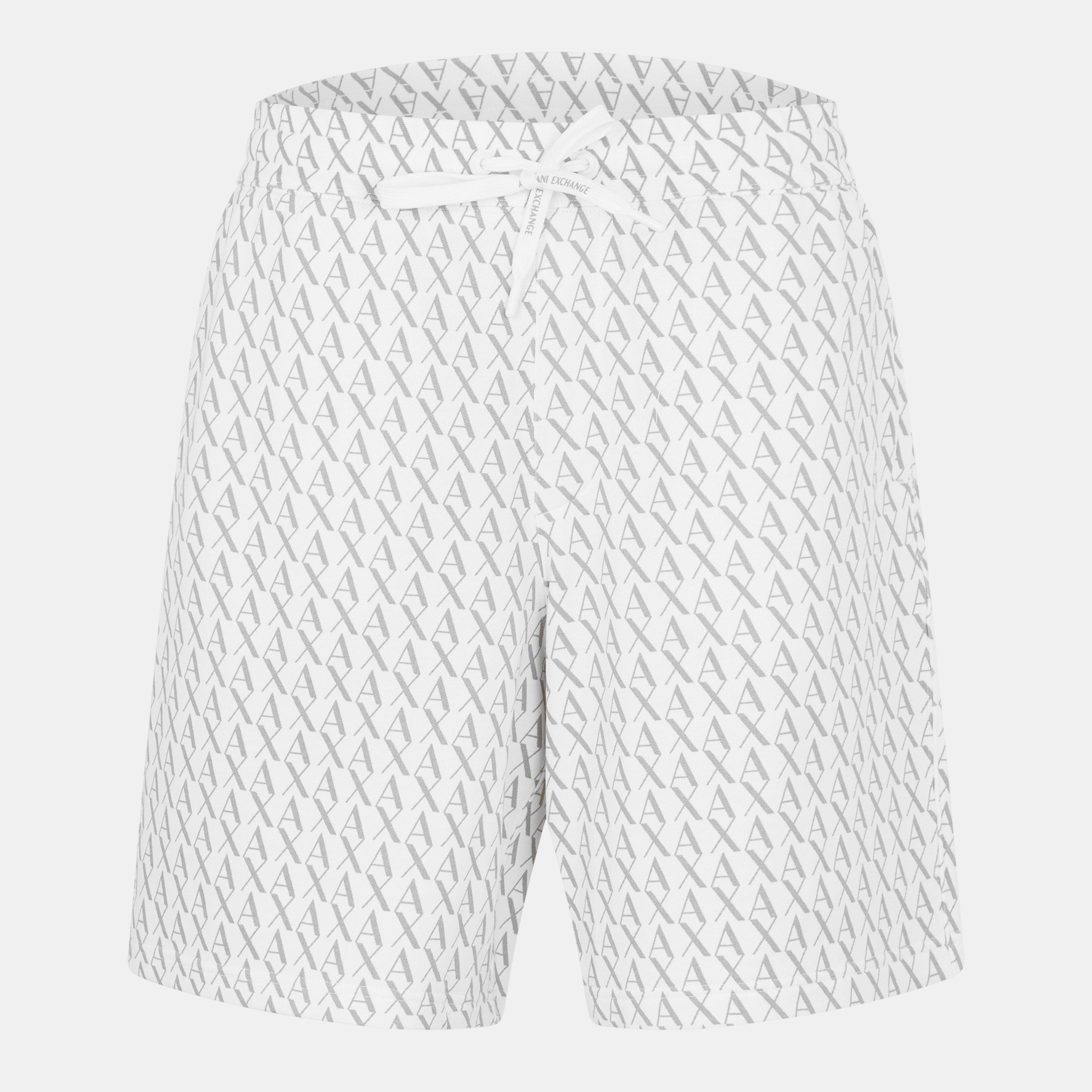 Off White/Ash - Armani Exchange - Men's Bermuda Woven Tracksuit Shorts - 1