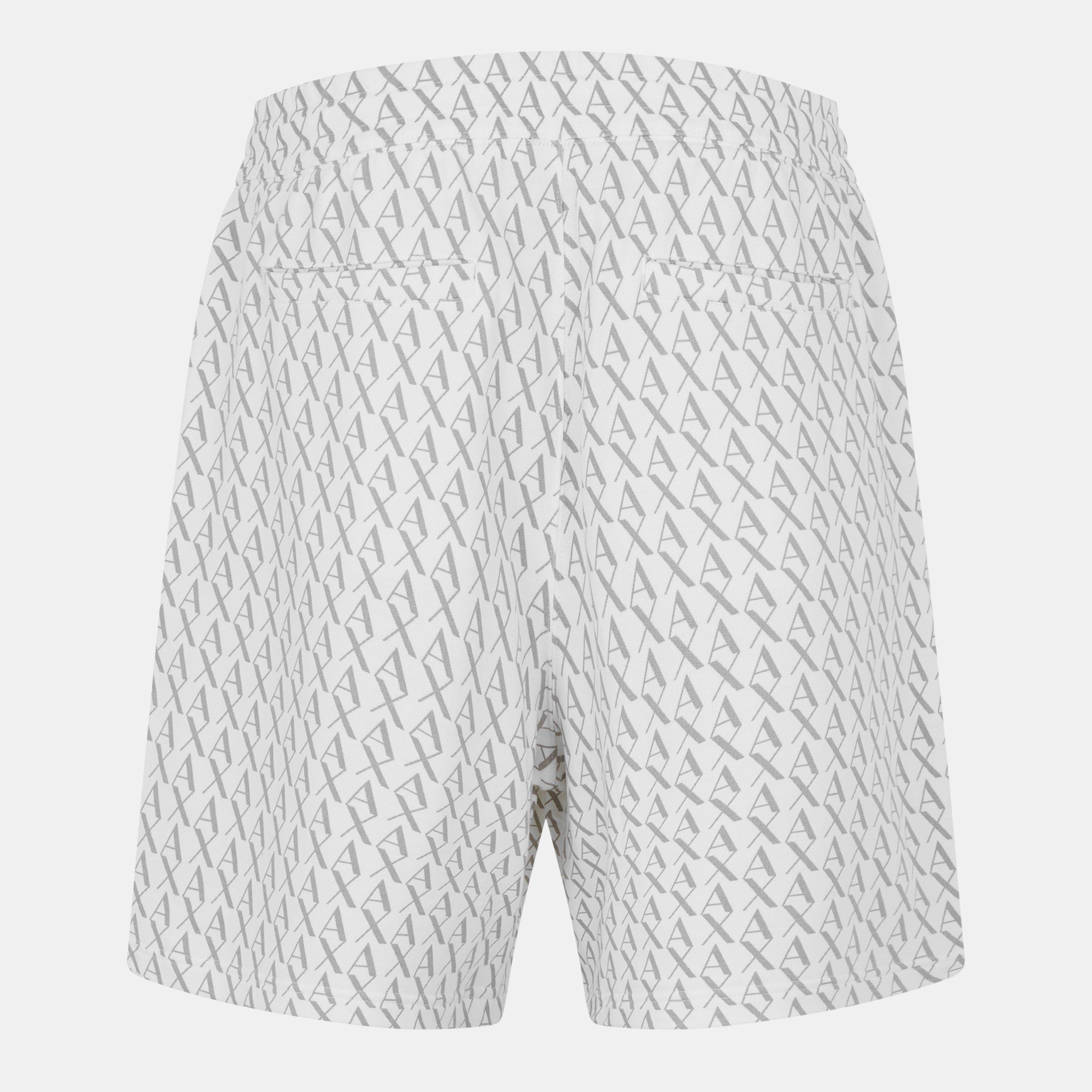 Off White/Ash - Armani Exchange - Men's Bermuda Woven Tracksuit Shorts - 2
