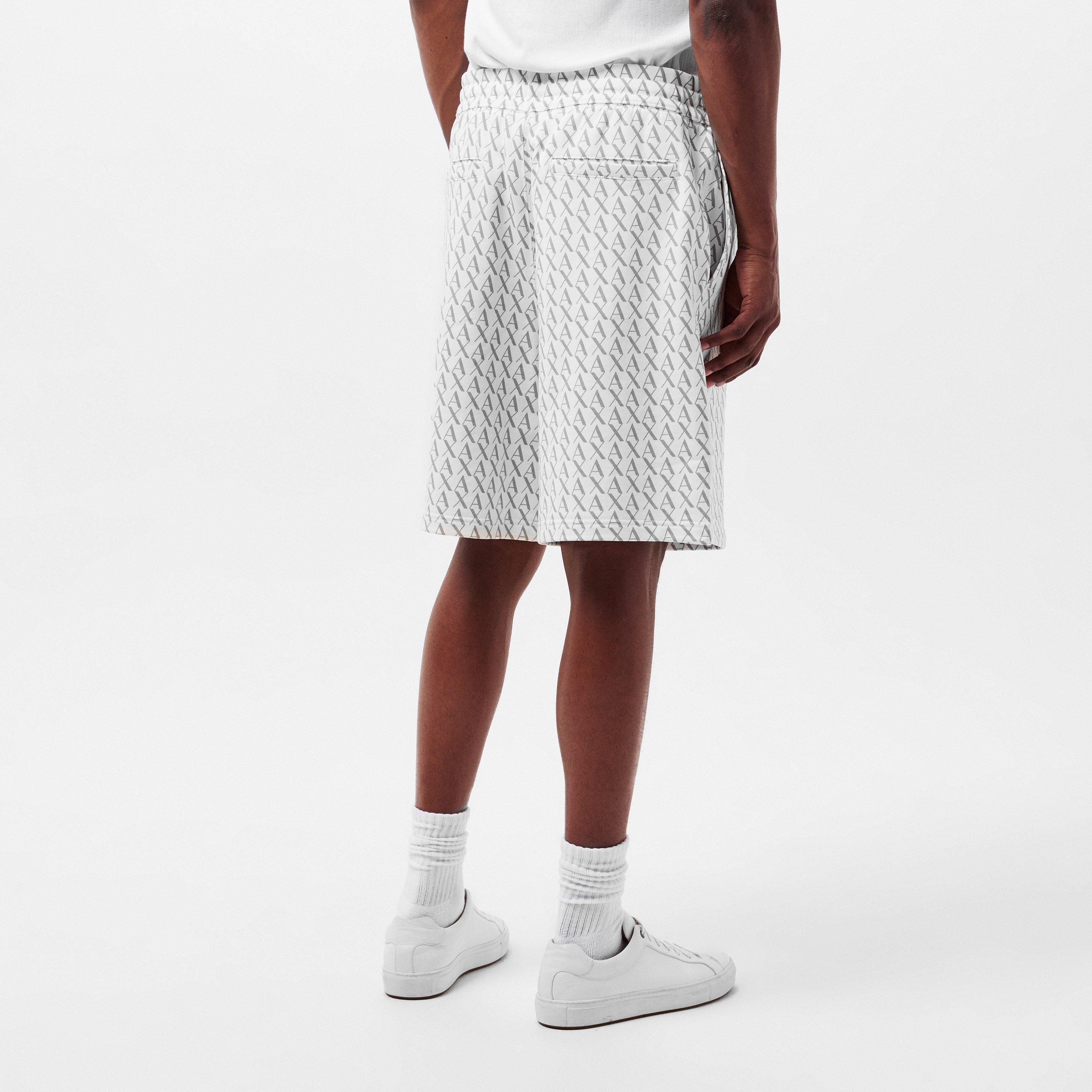 Off White/Ash - Armani Exchange - Men's Bermuda Woven Tracksuit Shorts - 4