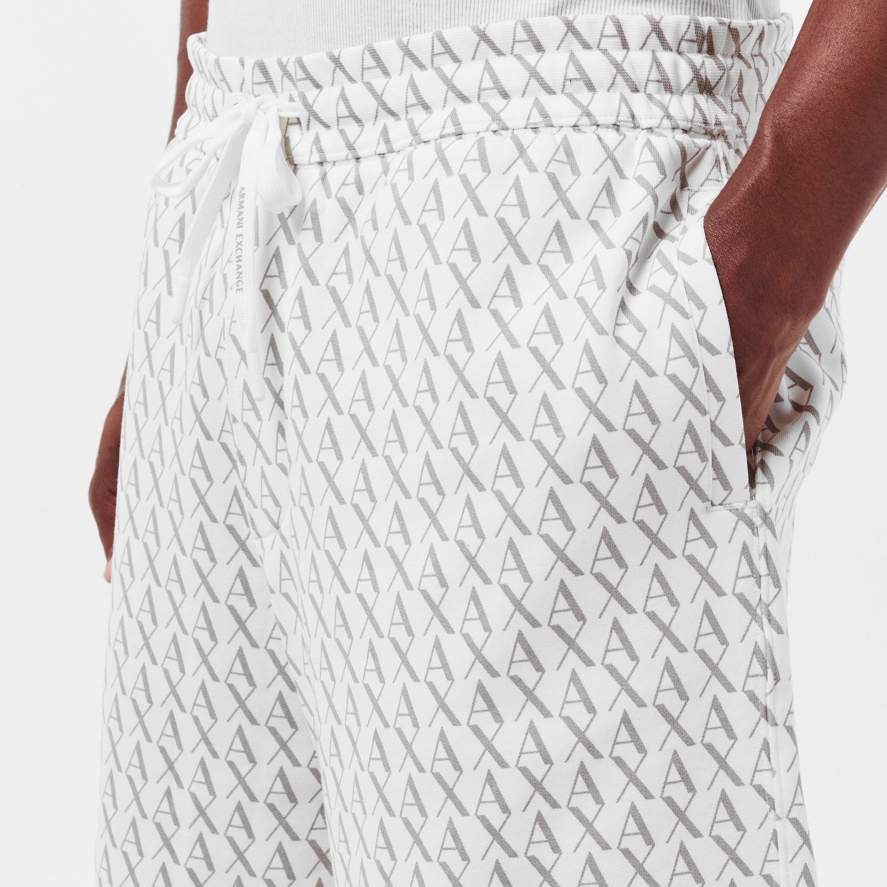 Off White/Ash - Armani Exchange - Men's Bermuda Woven Tracksuit Shorts - 5