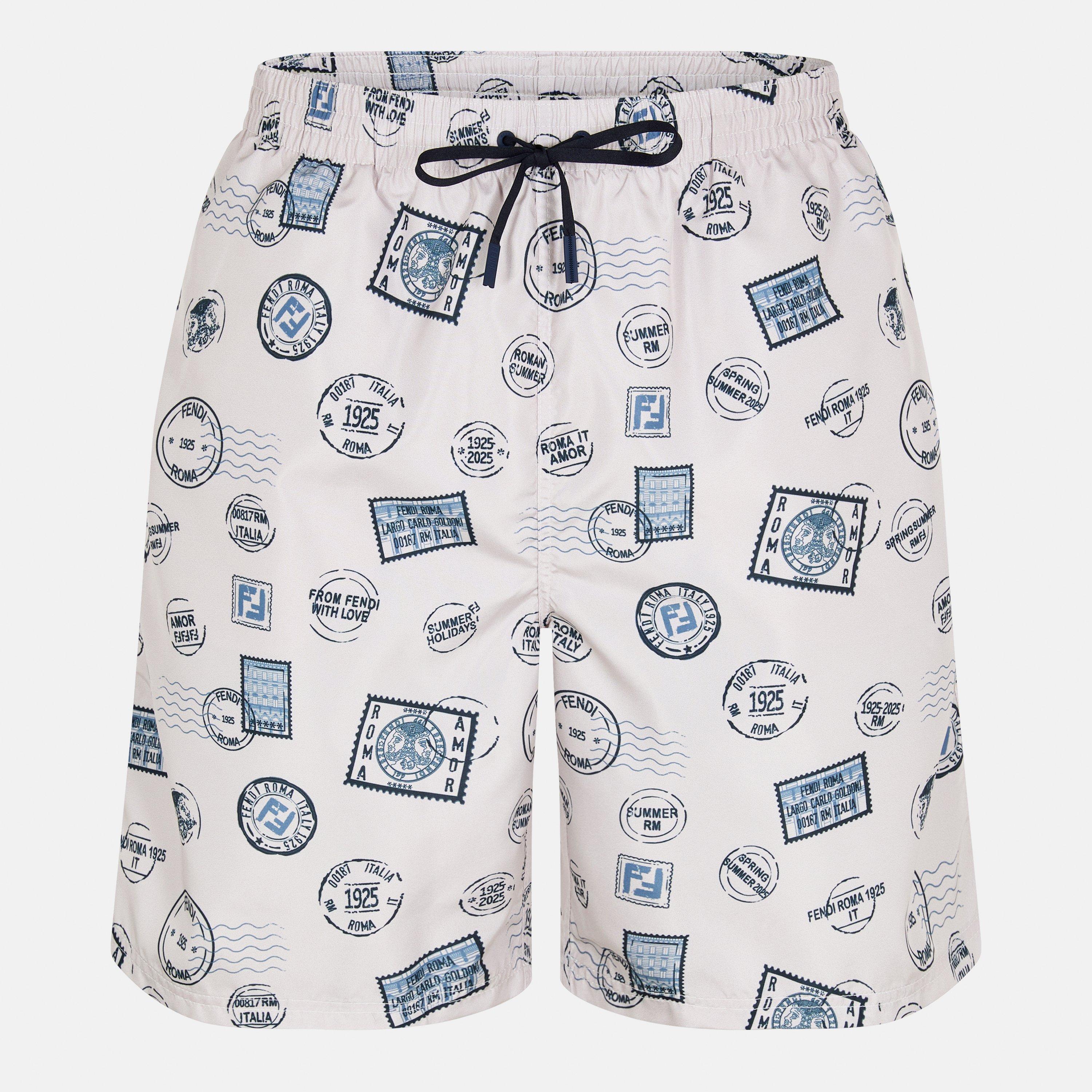 Fendi Men's Postcard Woven Tracksuit Shorts - Cream - Medium