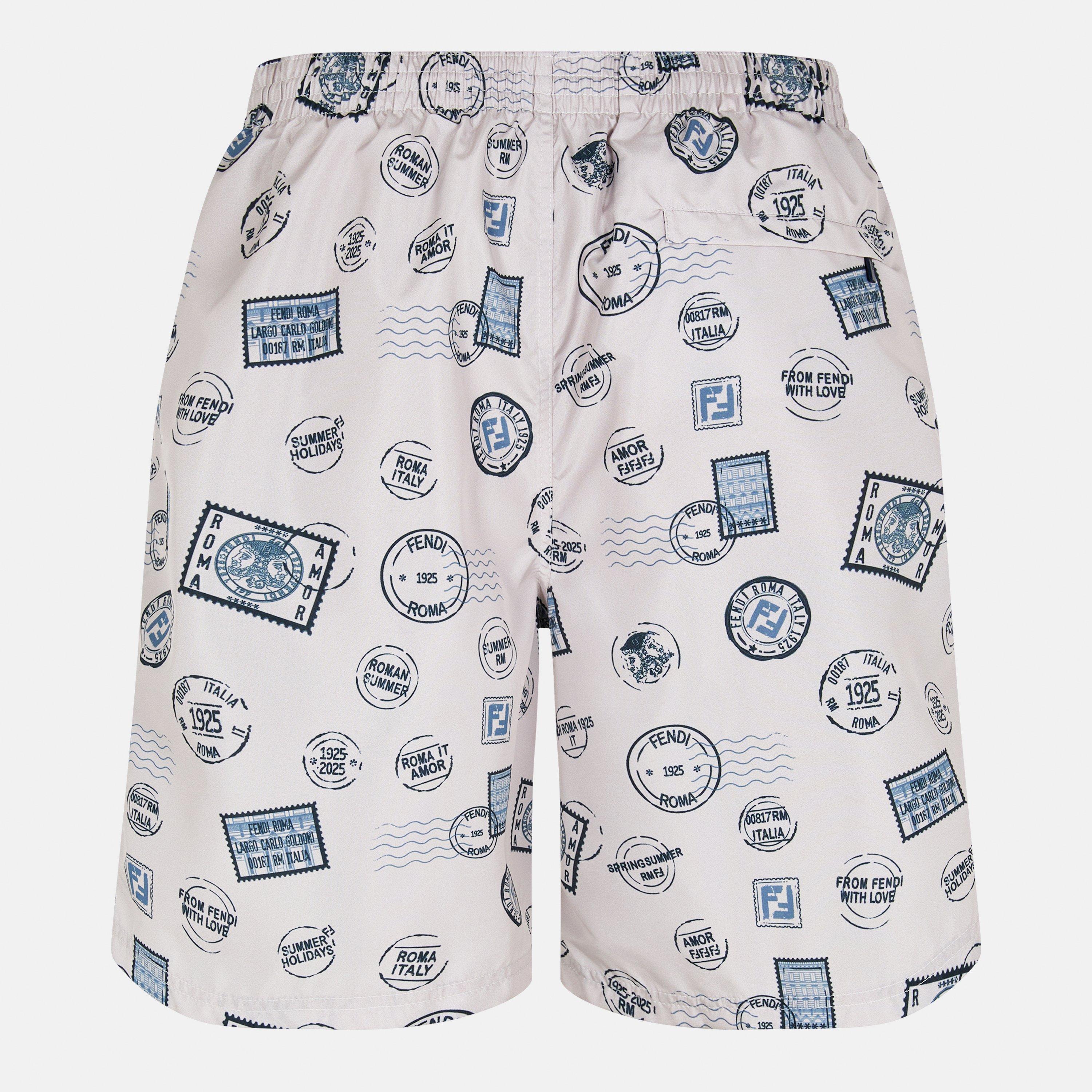 Cream - Fendi - Men's Postcard Woven Tracksuit Shorts - 2