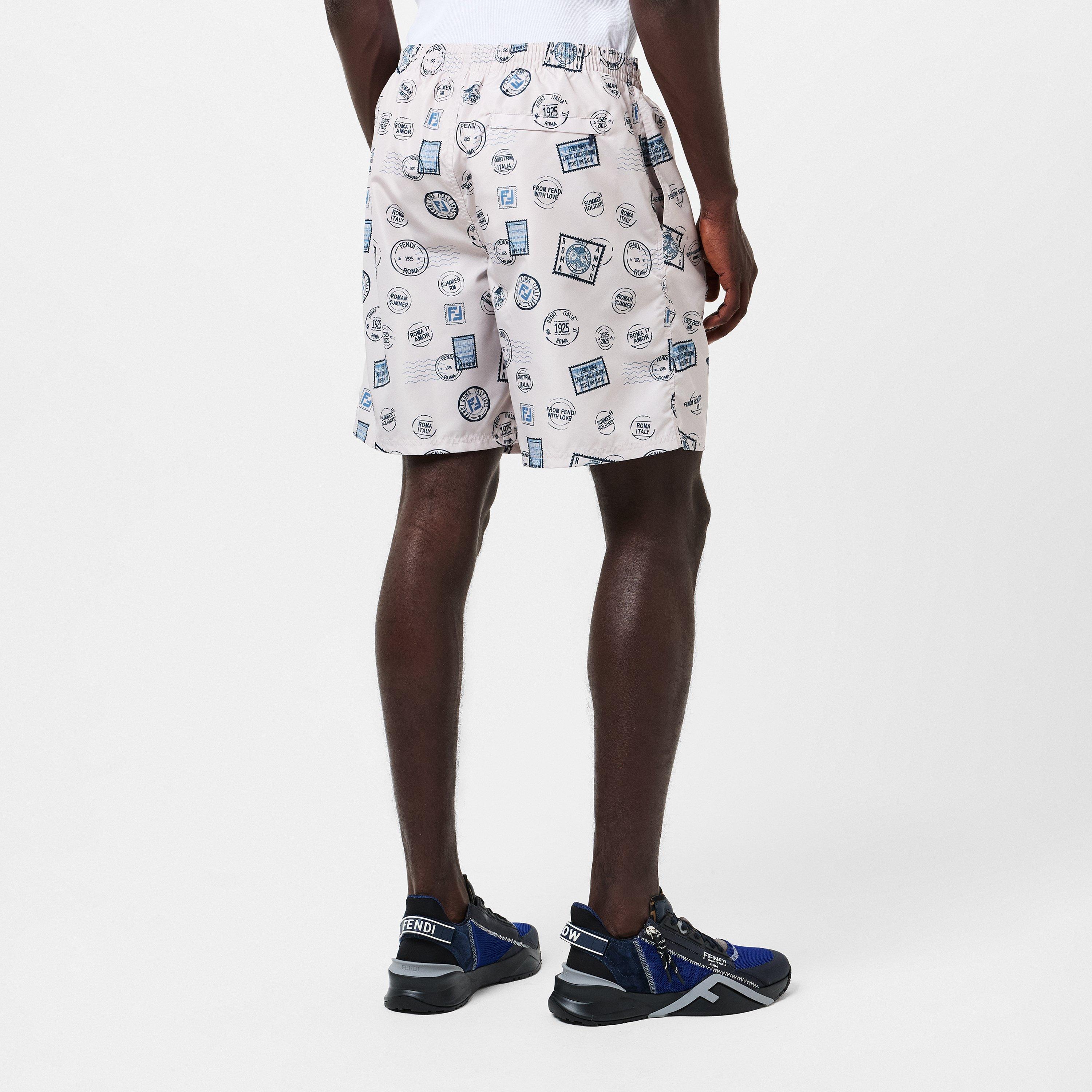 Cream - Fendi - Men's Postcard Woven Tracksuit Shorts - 4