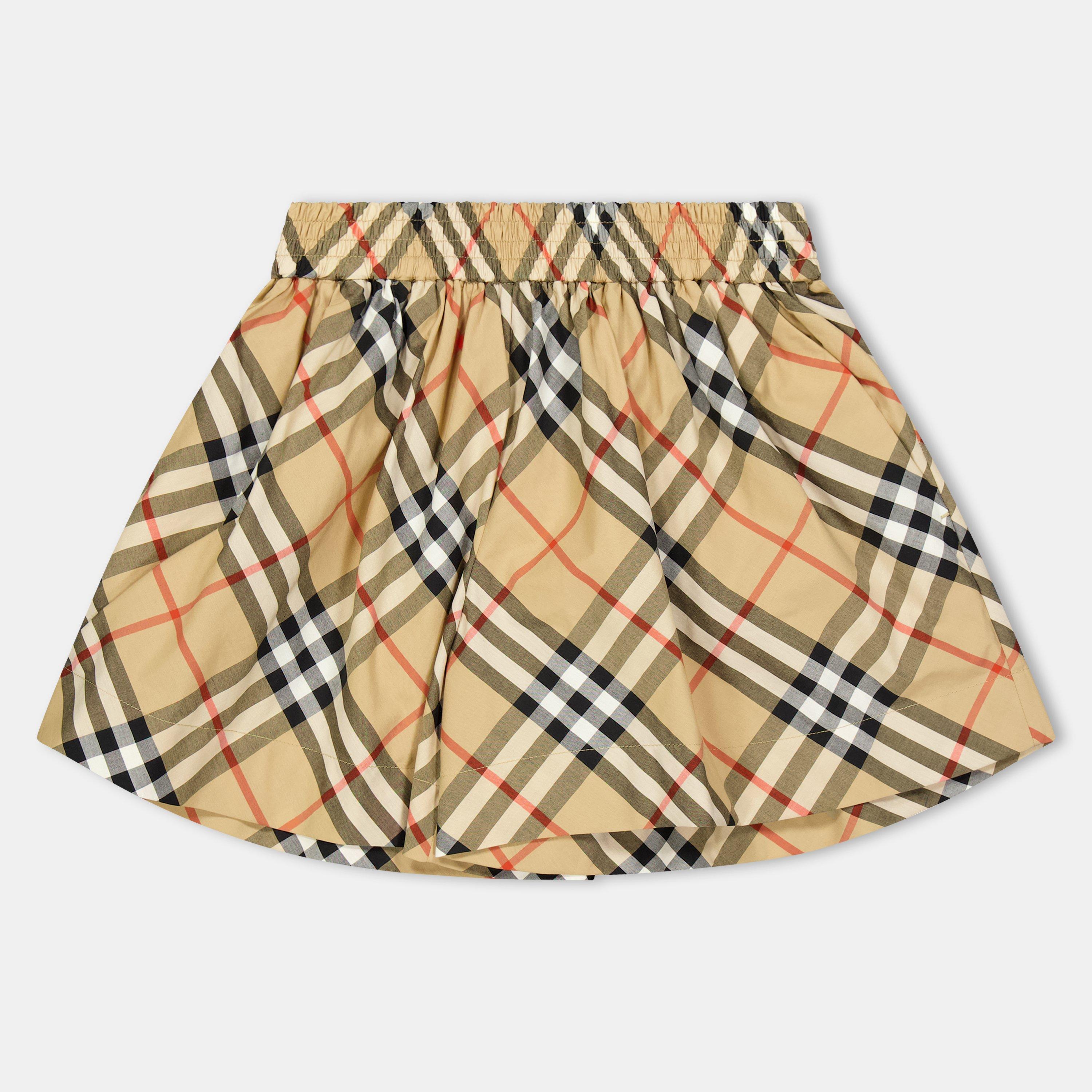 Beige B9368 - Burberry - Marcy Check Shorts Juniors - 1