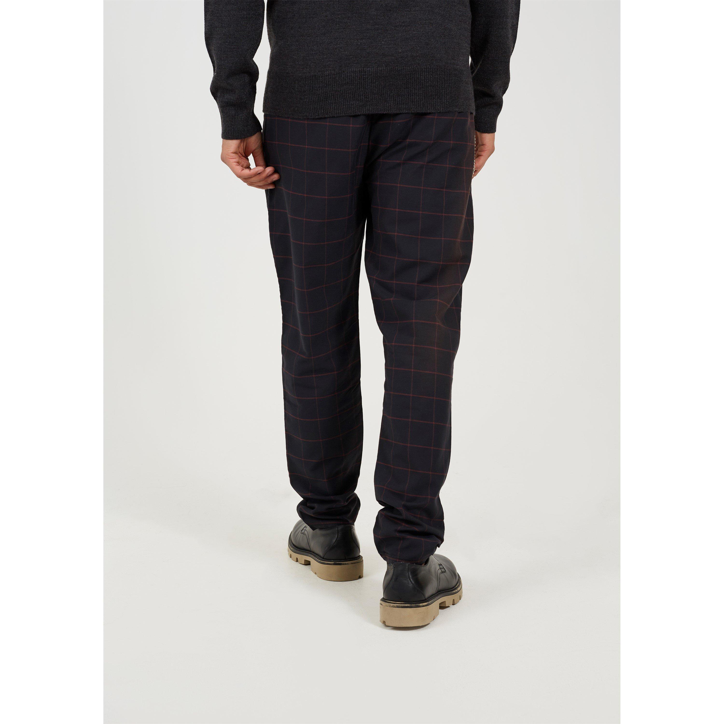 Black/Burg - Brave Soul - Check Trouser with Chain - 3