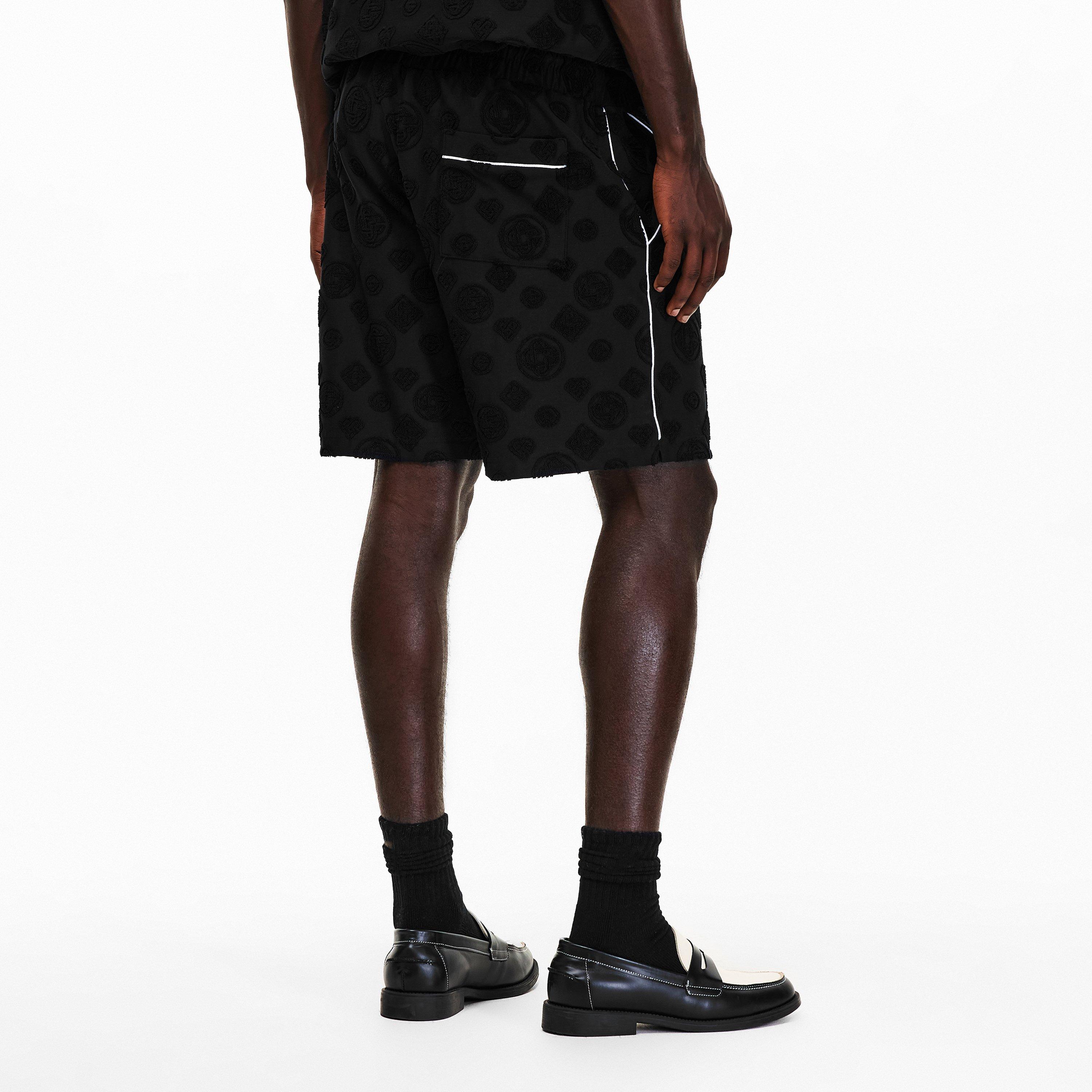 Black - Casablanca - Men's Towel Mono Woven Tracksuit Shorts - 4
