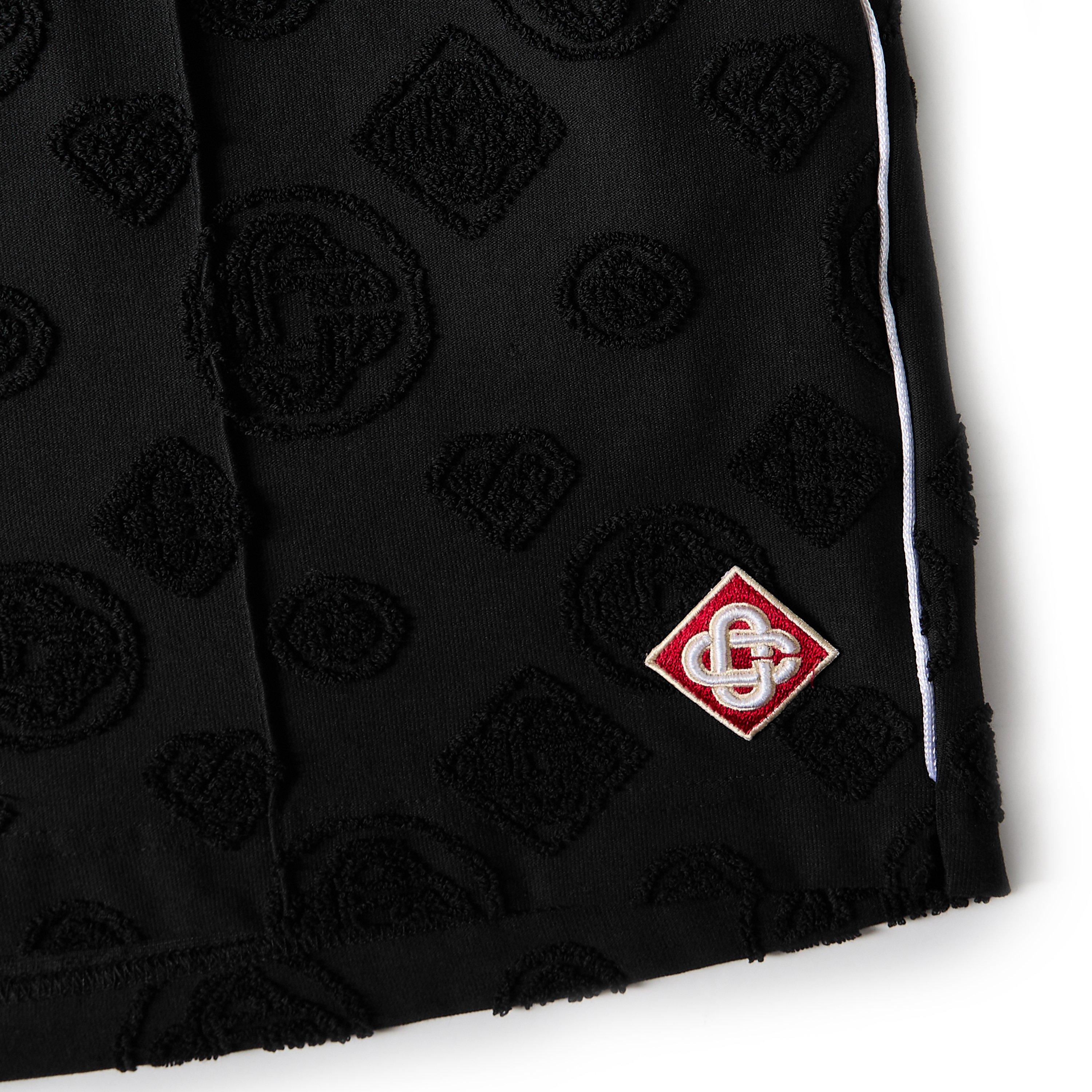 Black - Casablanca - Men's Towel Mono Woven Tracksuit Shorts - 5