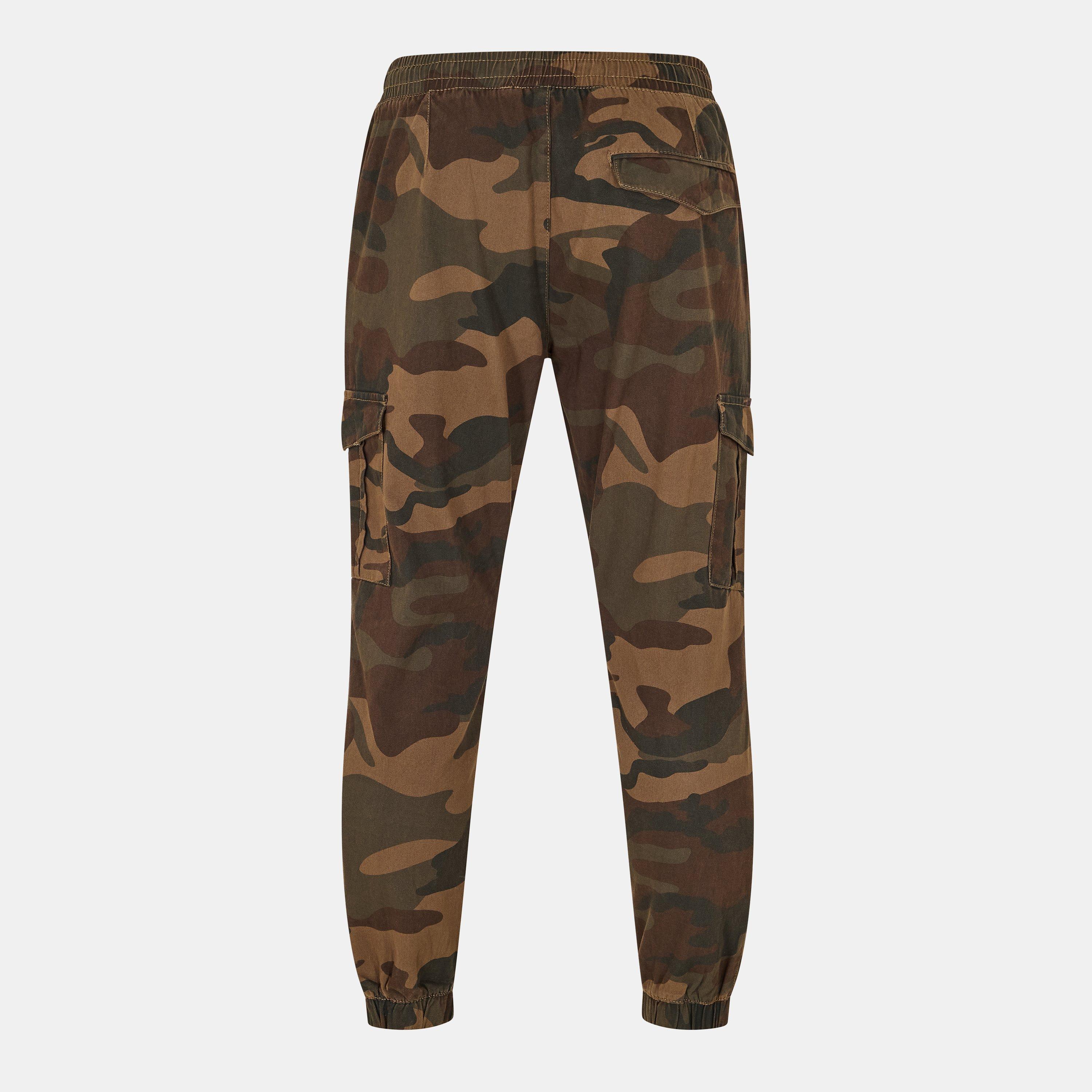 Camo kaki - Brave Soul - Twill Cuff Cargo Trousers - 2