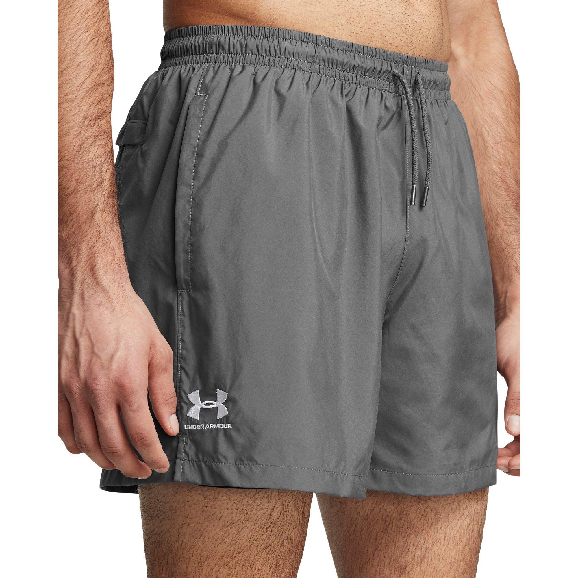 Castlerock/Wht - Under Armour - Men's Icon Volley Woven Tracksuit Shorts - 5
