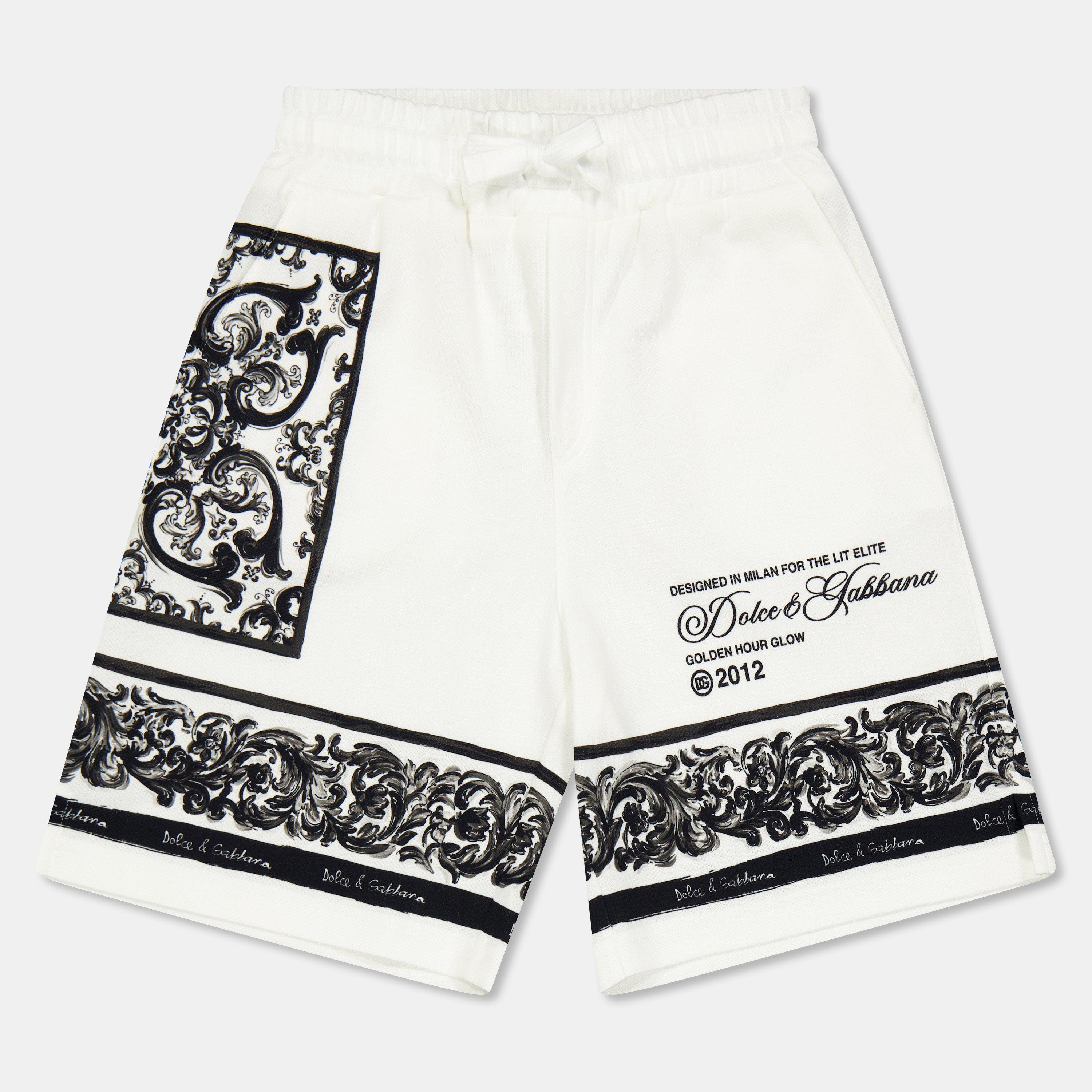 Wht/Blk HX5DQ - Dolce and Gabbana - Kids' Woven Tracksuit Shorts - 1