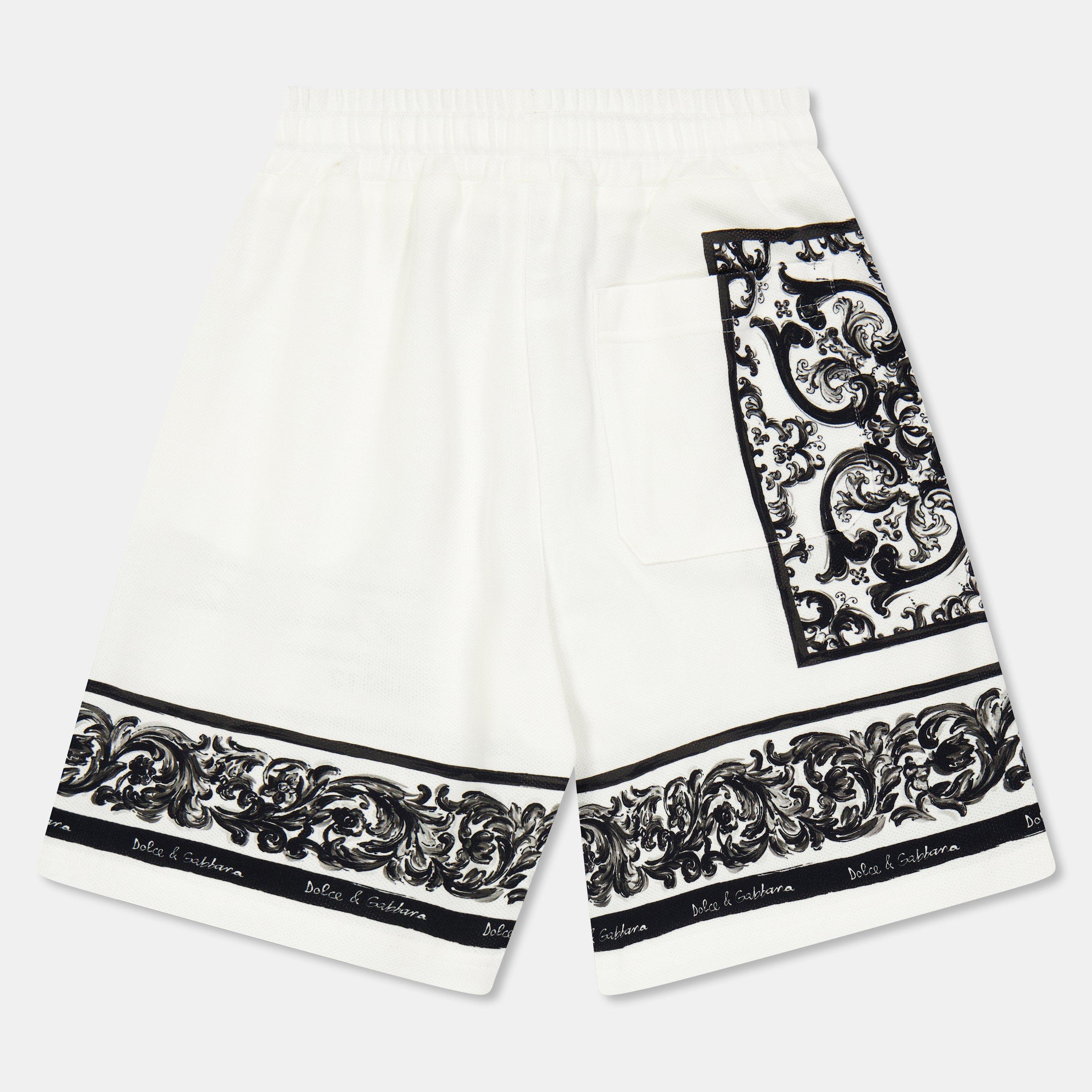 Wht/Blk HX5DQ - Dolce and Gabbana - Kids' DG Logo Woven Tracksuit Shorts - 2