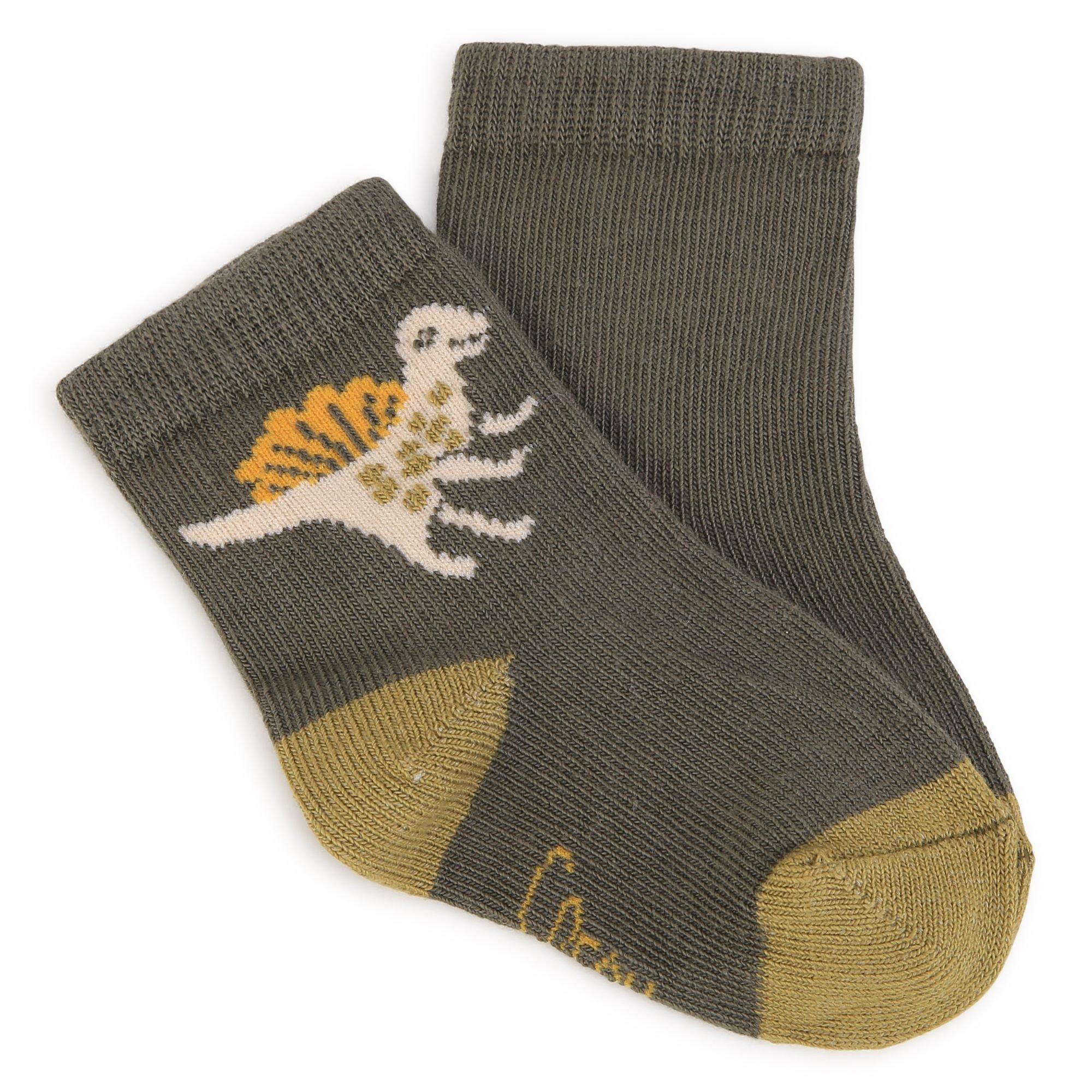 Khaki White - Carrement Beau - Kids' Crew Socks - 3