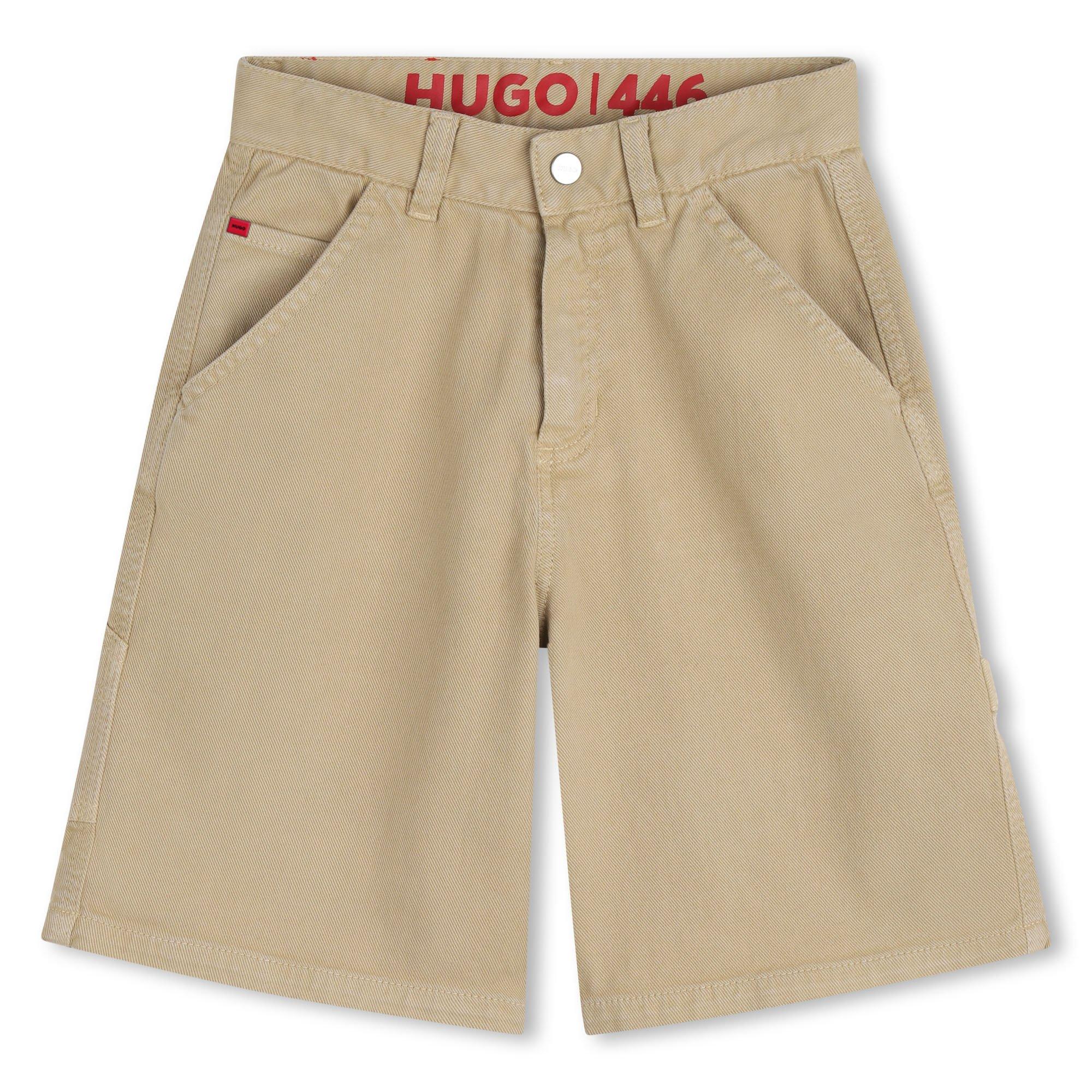 Hugo Boys Kids' Woven Tracksuit Shorts - Sand - 6Y