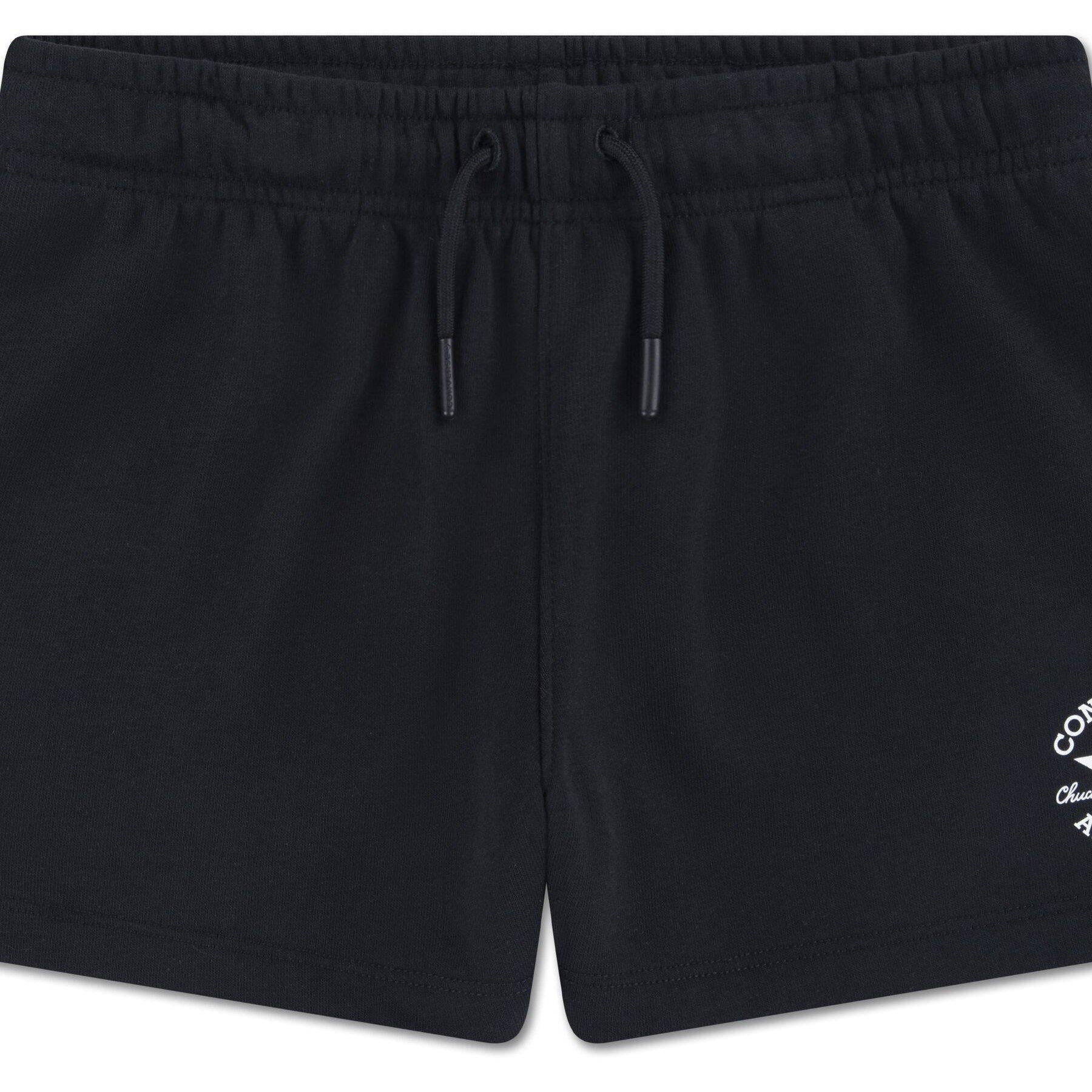 Black - Converse - Kids' Woven Tracksuit Shorts - 1