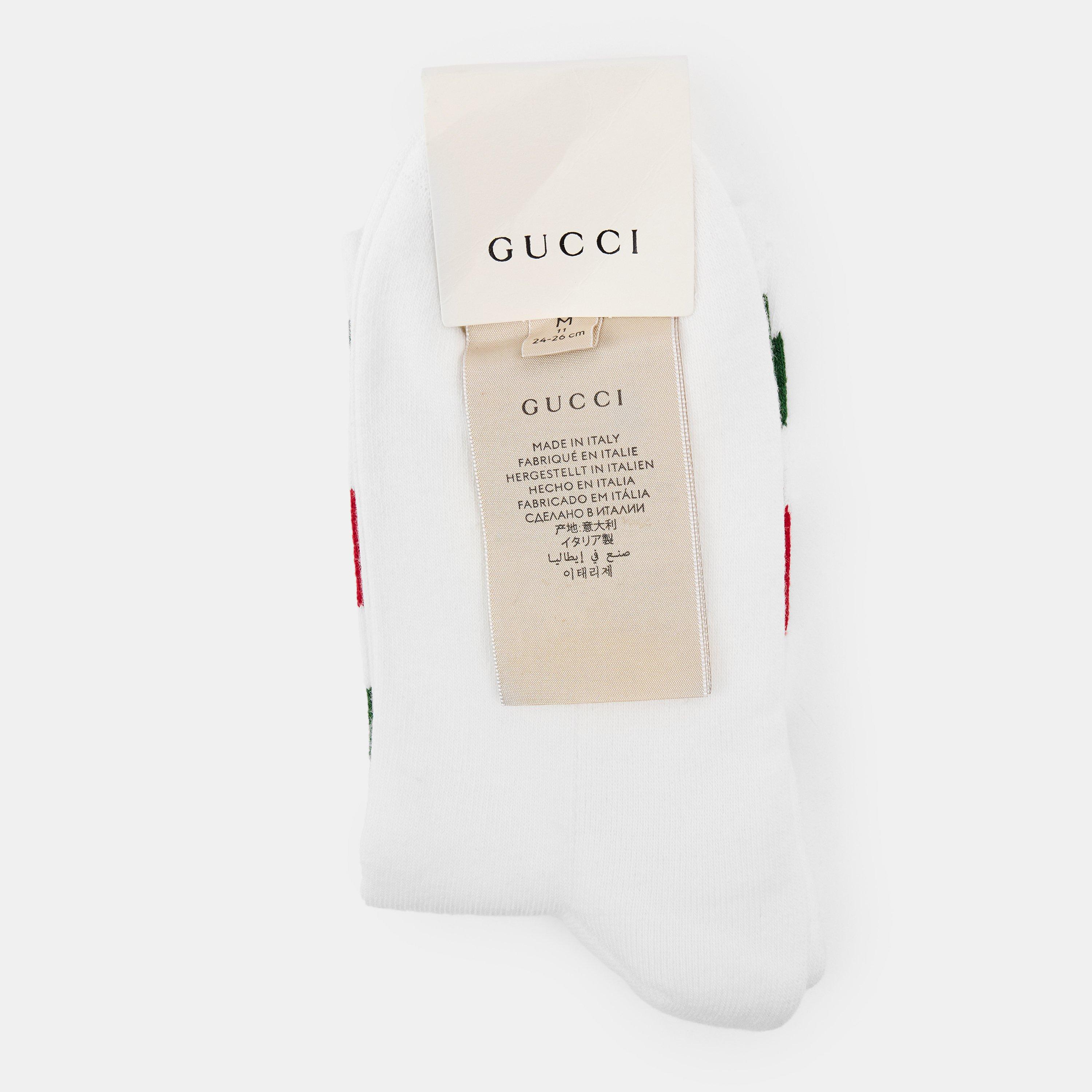 White/Drk Green - Gucci - Men's Crew Socks - 2