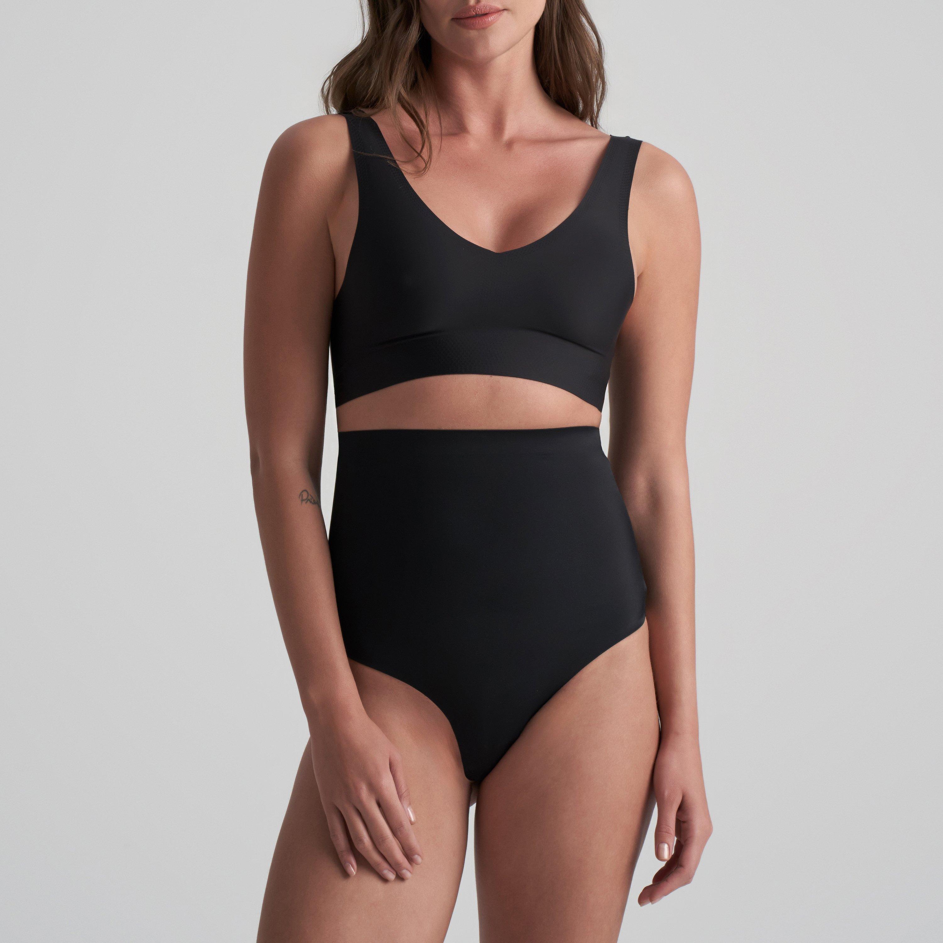 Black - Bye Bra - Invisible High Waist Thong with Light Control - 1