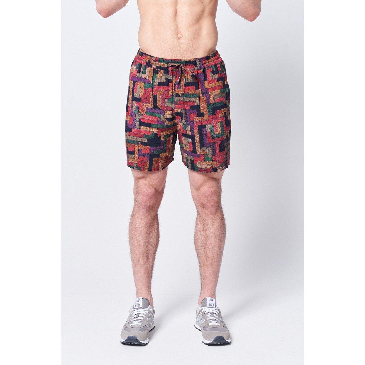 Native Youth Men's Viscose Tracksuit Shorts - Black - 30