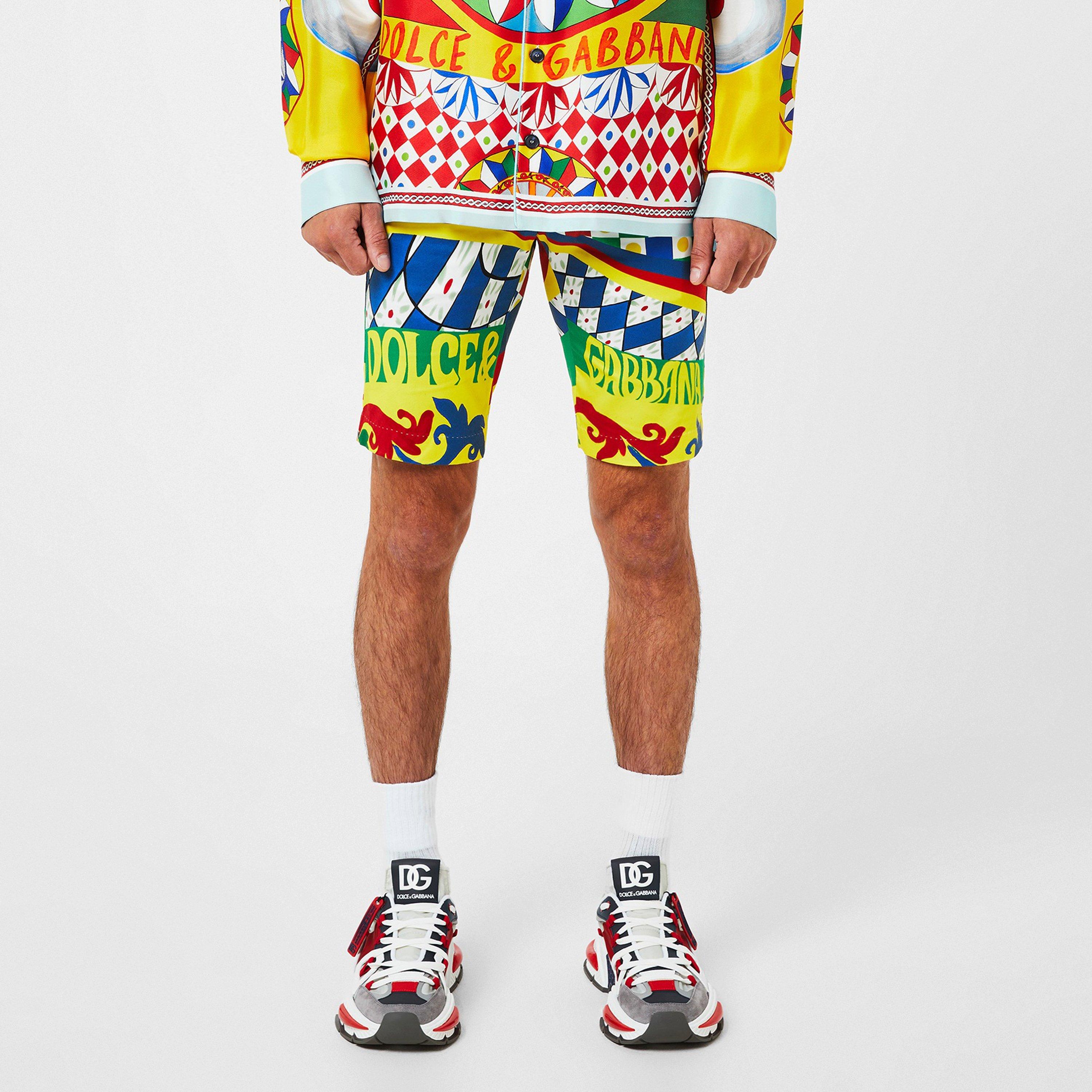 Multi HH4KW - Dolce and Gabbana - Carretto Print Swim Shorts - 1