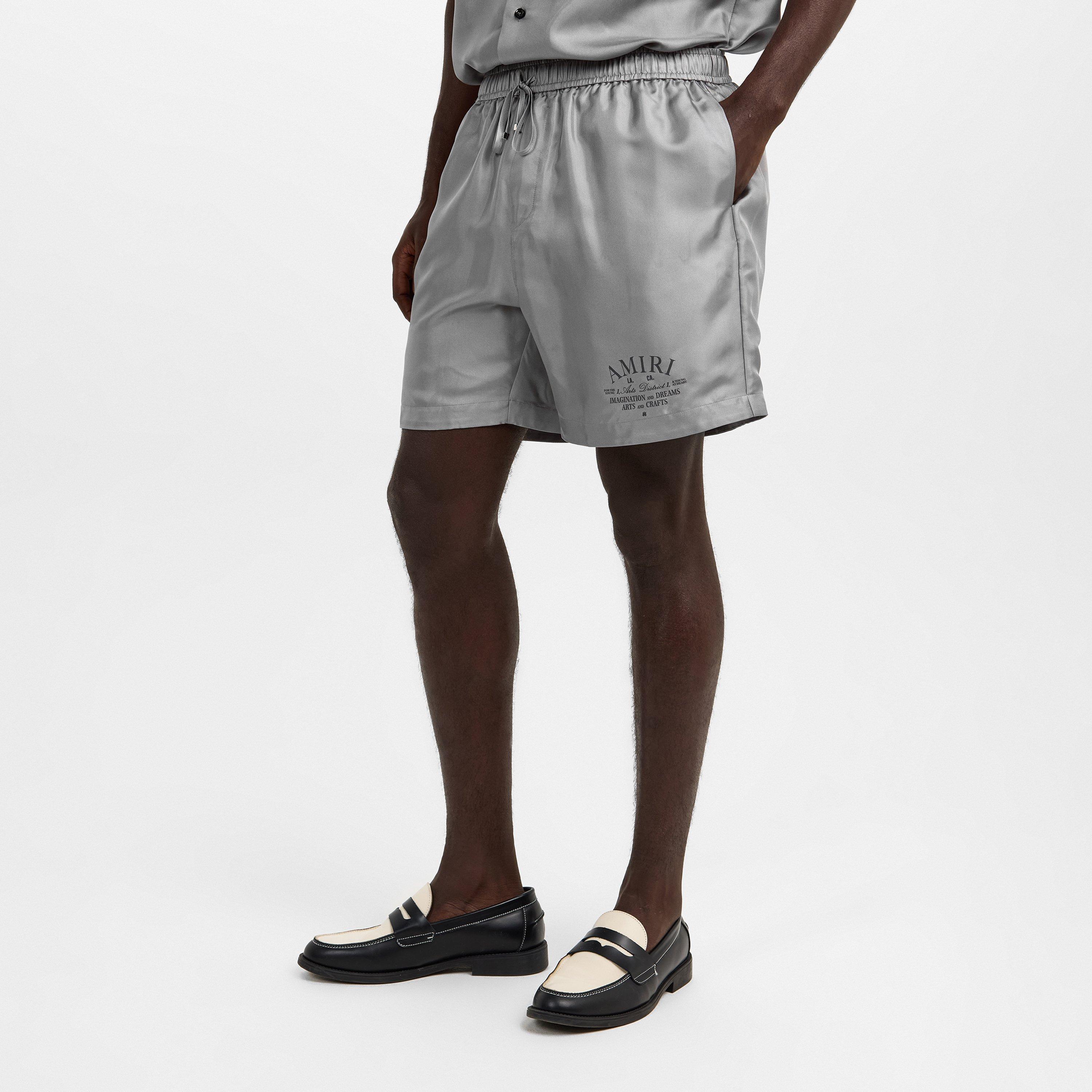 Grey - Amiri - Men's Art Dstrt Woven Tracksuit Shorts - 3