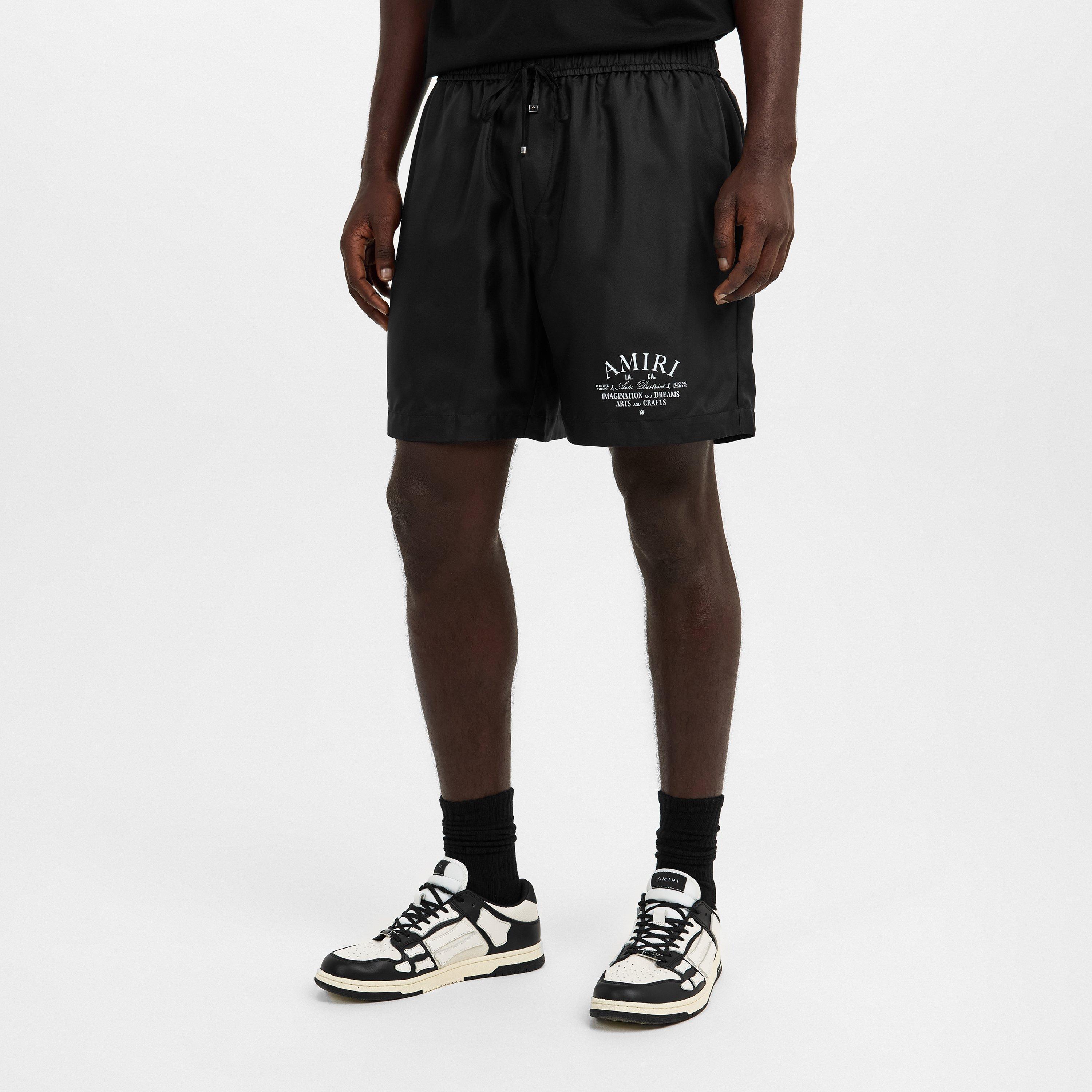 Black - Amiri - Men's Art Dstrt Woven Tracksuit Shorts - 3