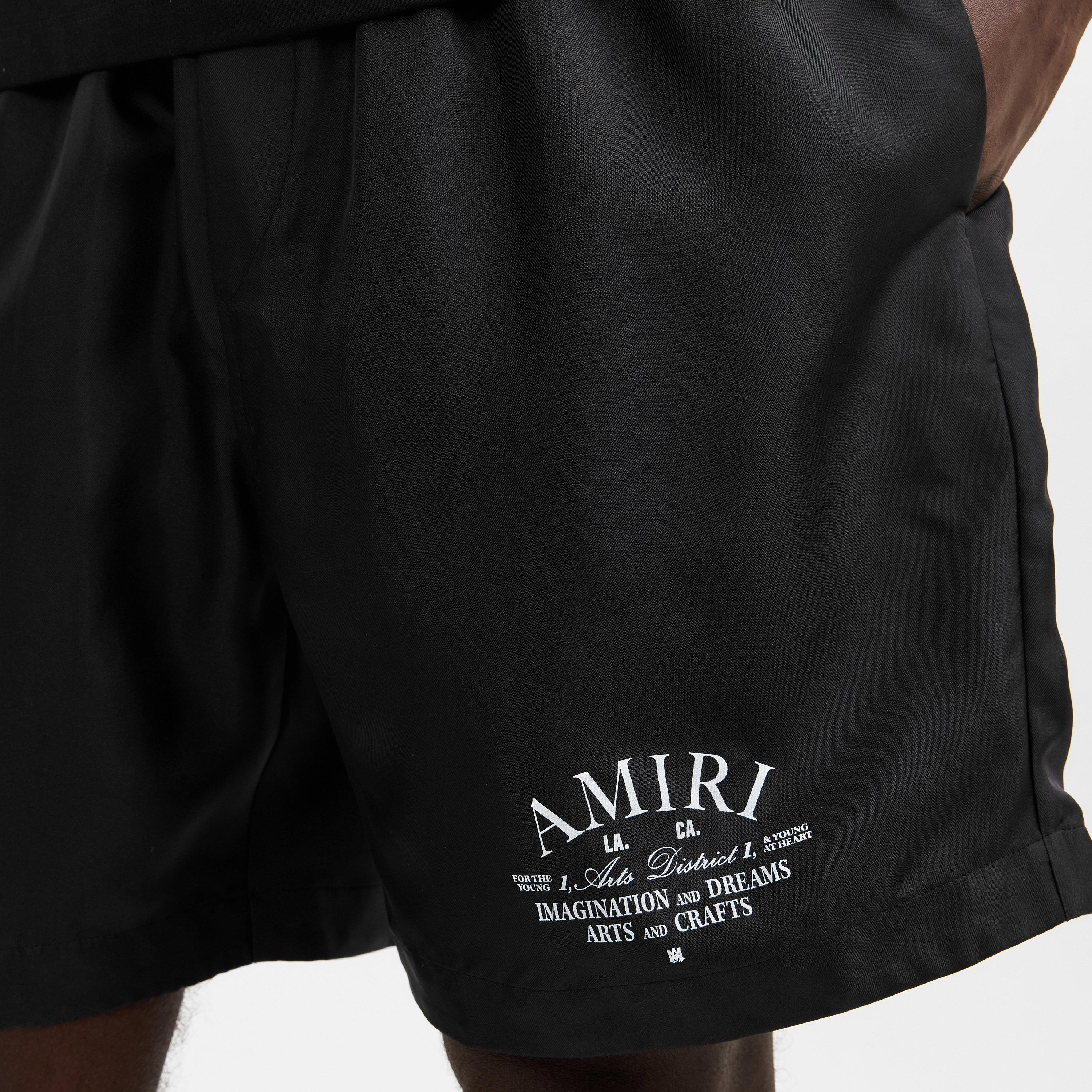 Black - Amiri - Men's Art Dstrt Woven Tracksuit Shorts - 5