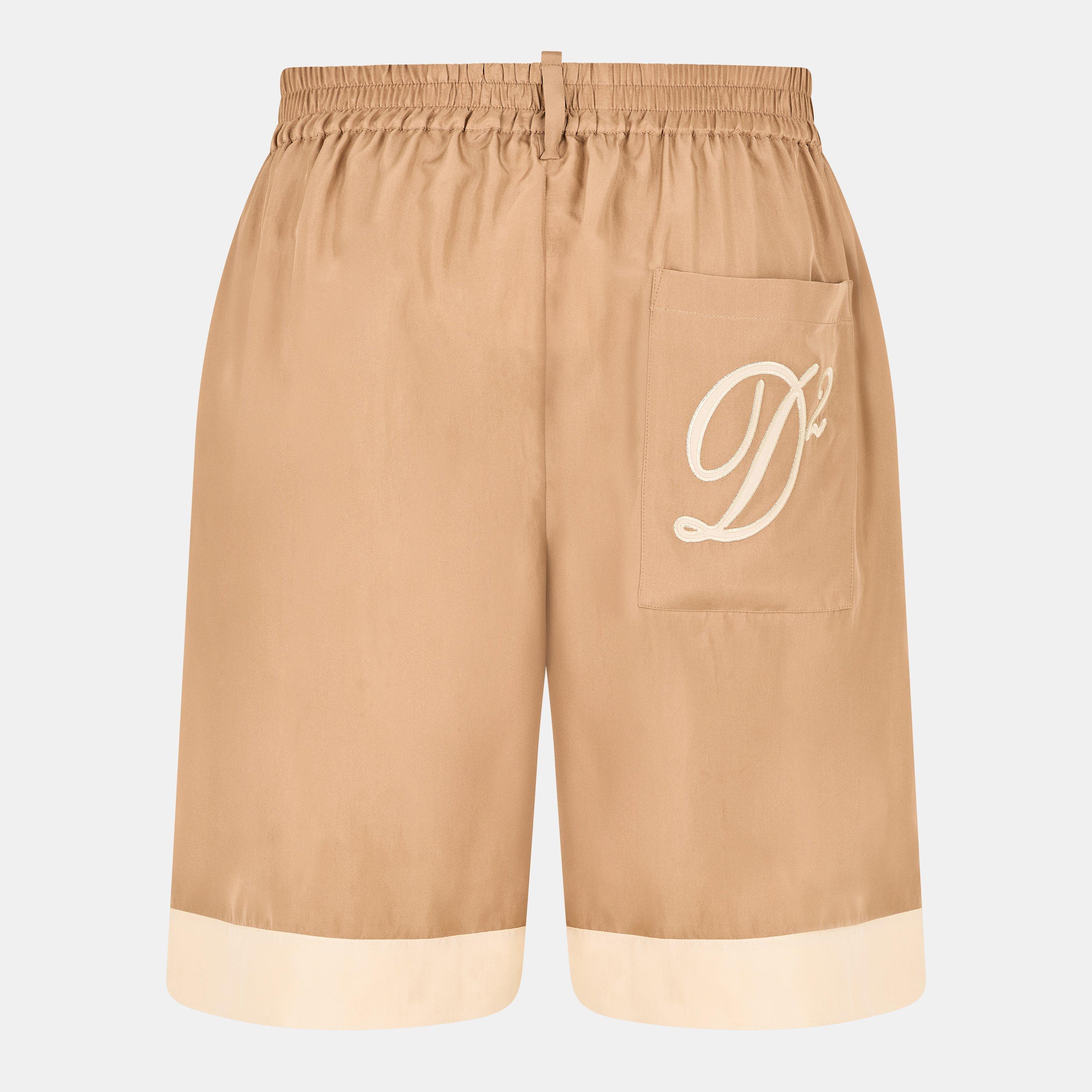 Walnut - DSquared2 - Men's DSQ Bowling Woven Tracksuit Shorts - 2