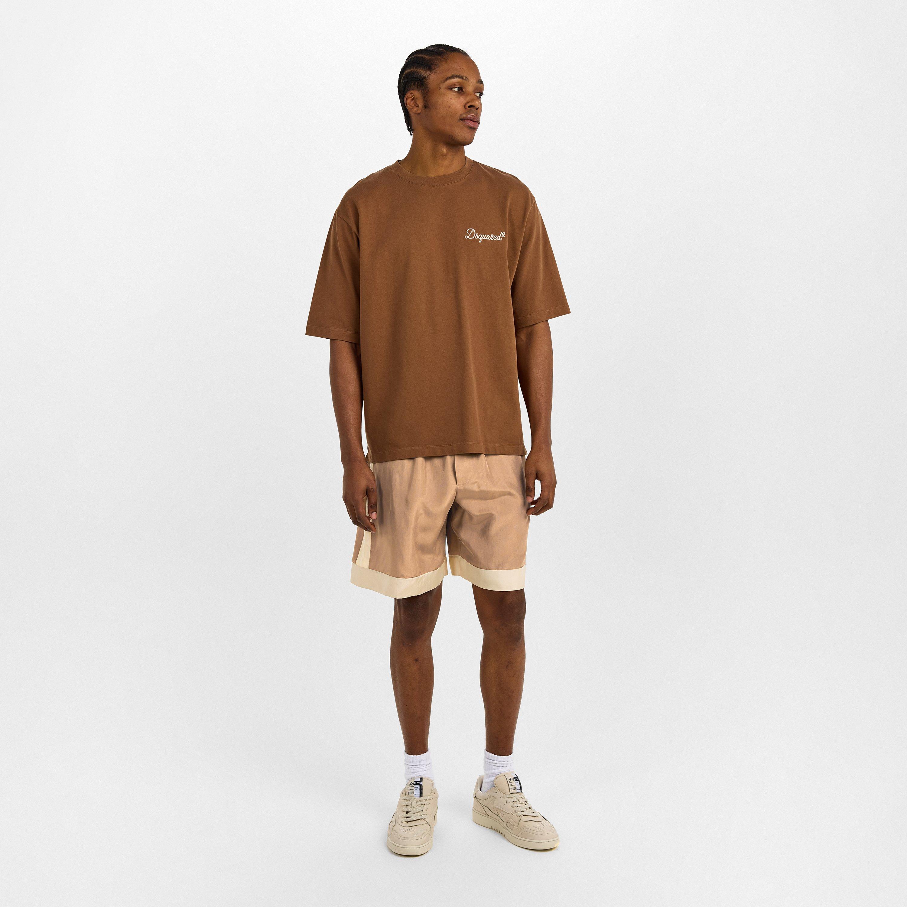 Walnut - DSquared2 - Men's DSQ Bowling Woven Tracksuit Shorts - 6