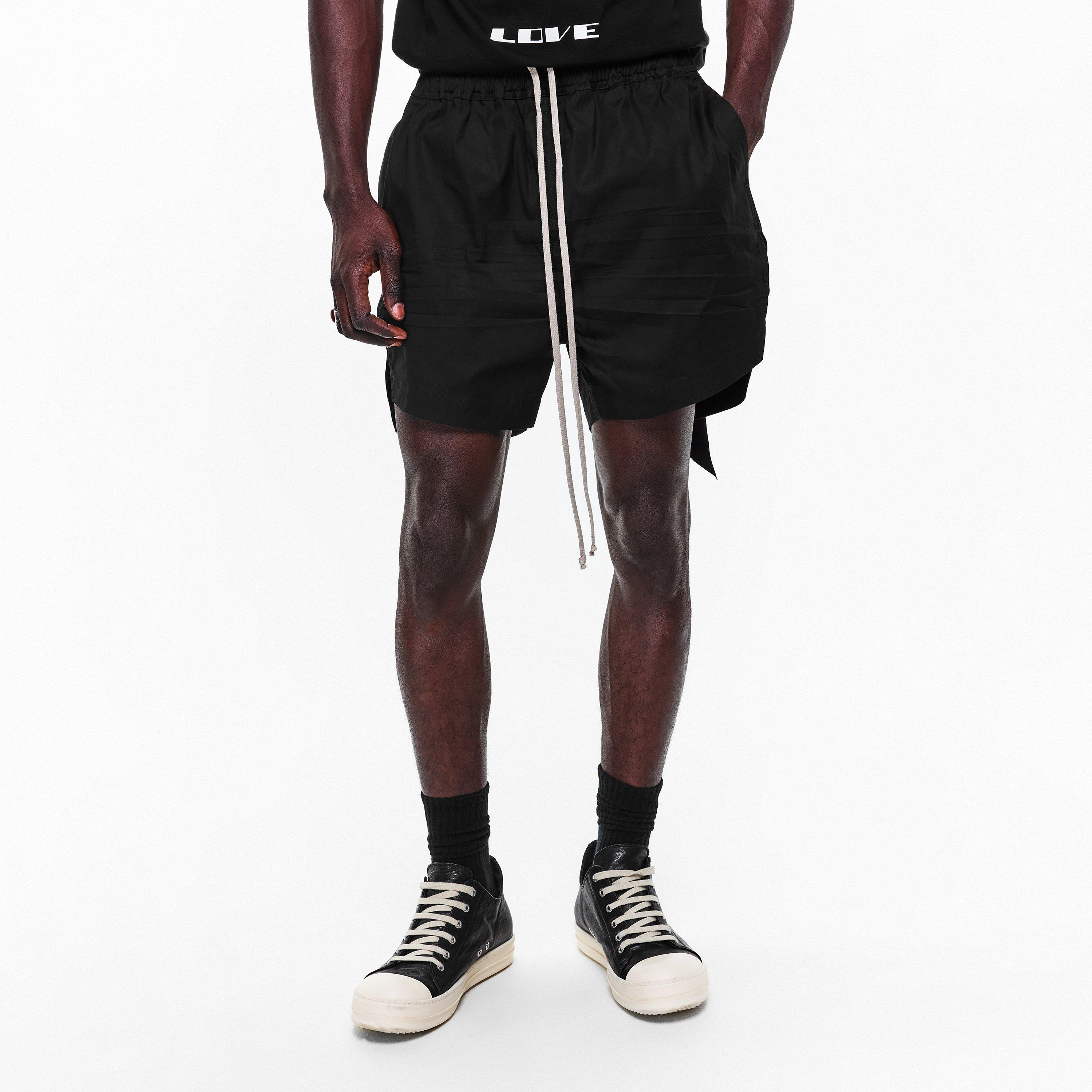 Black - Rick Owens - Men's Woven Tracksuit Shorts - 3