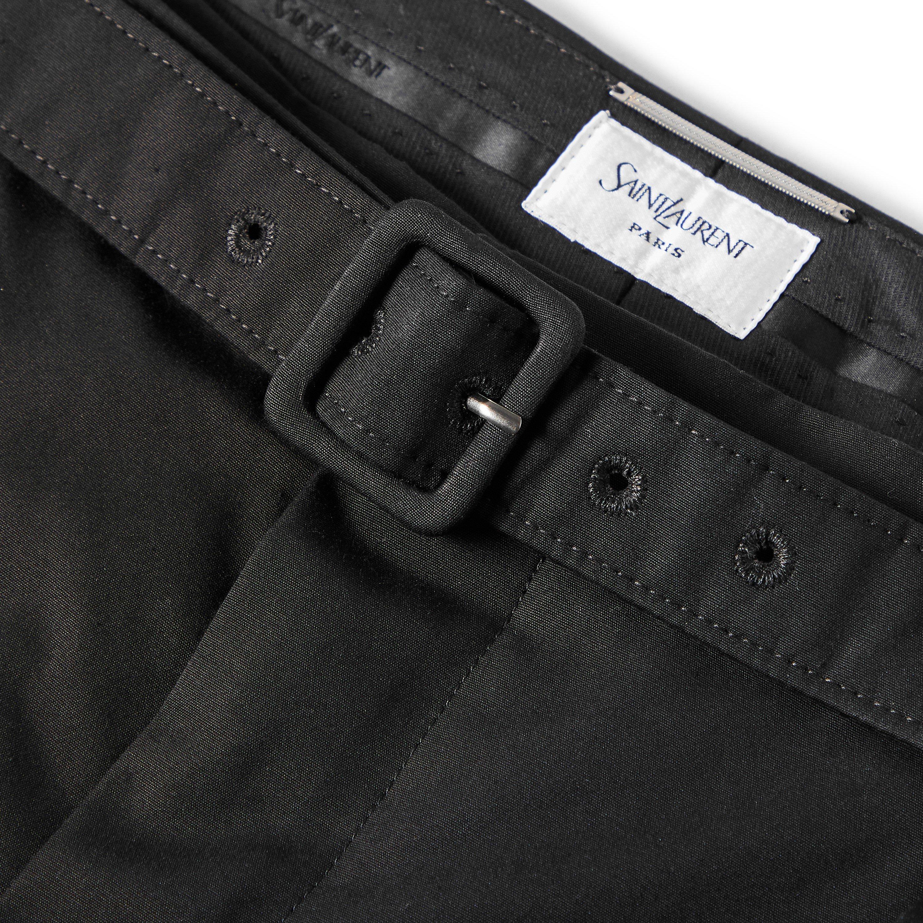 Black - Saint Laurent - Men's Pleat Woven Tracksuit Shorts - 3