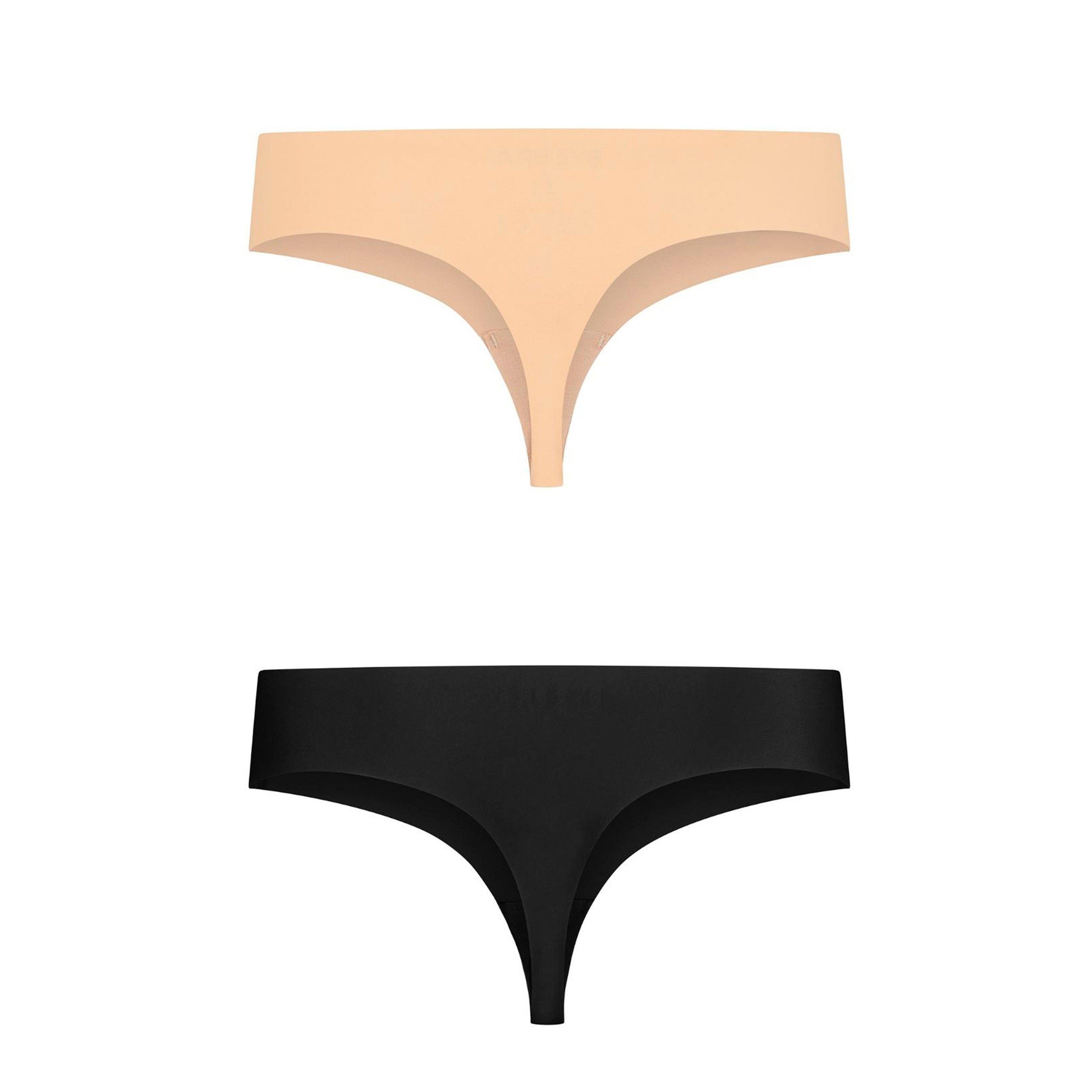 Beige/Black - Bye Bra - 2 pack Invisible Thong - 9