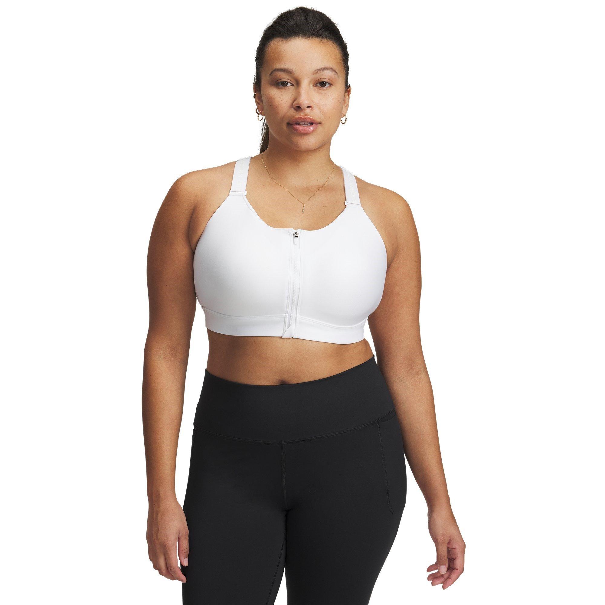 Hvid - Under Armour - Armour Ua Infinity High Zip 2.0 Bra Impact Sports Womens - 6