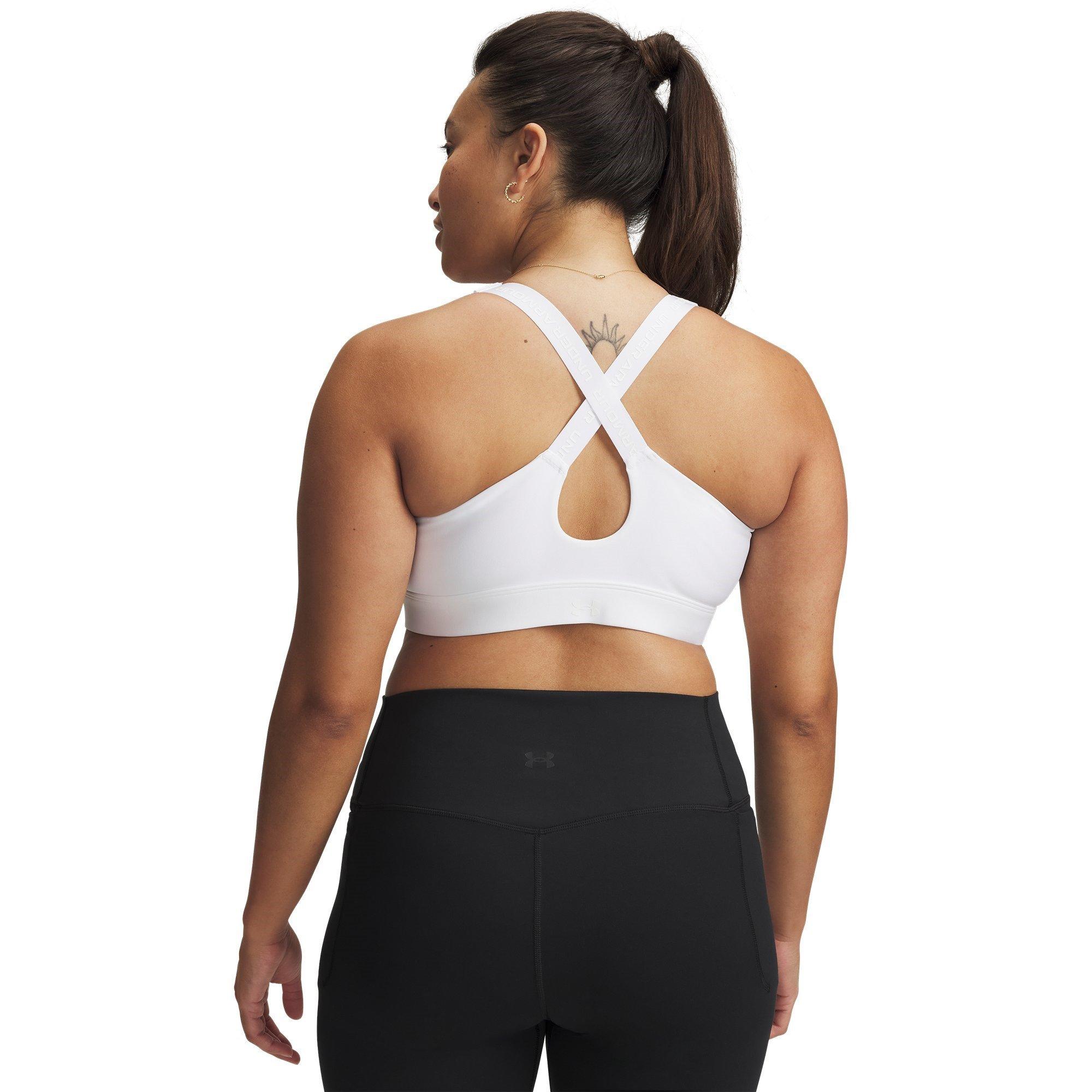 Hvid - Under Armour - Armour Ua Infinity High Zip 2.0 Bra Impact Sports Womens - 7