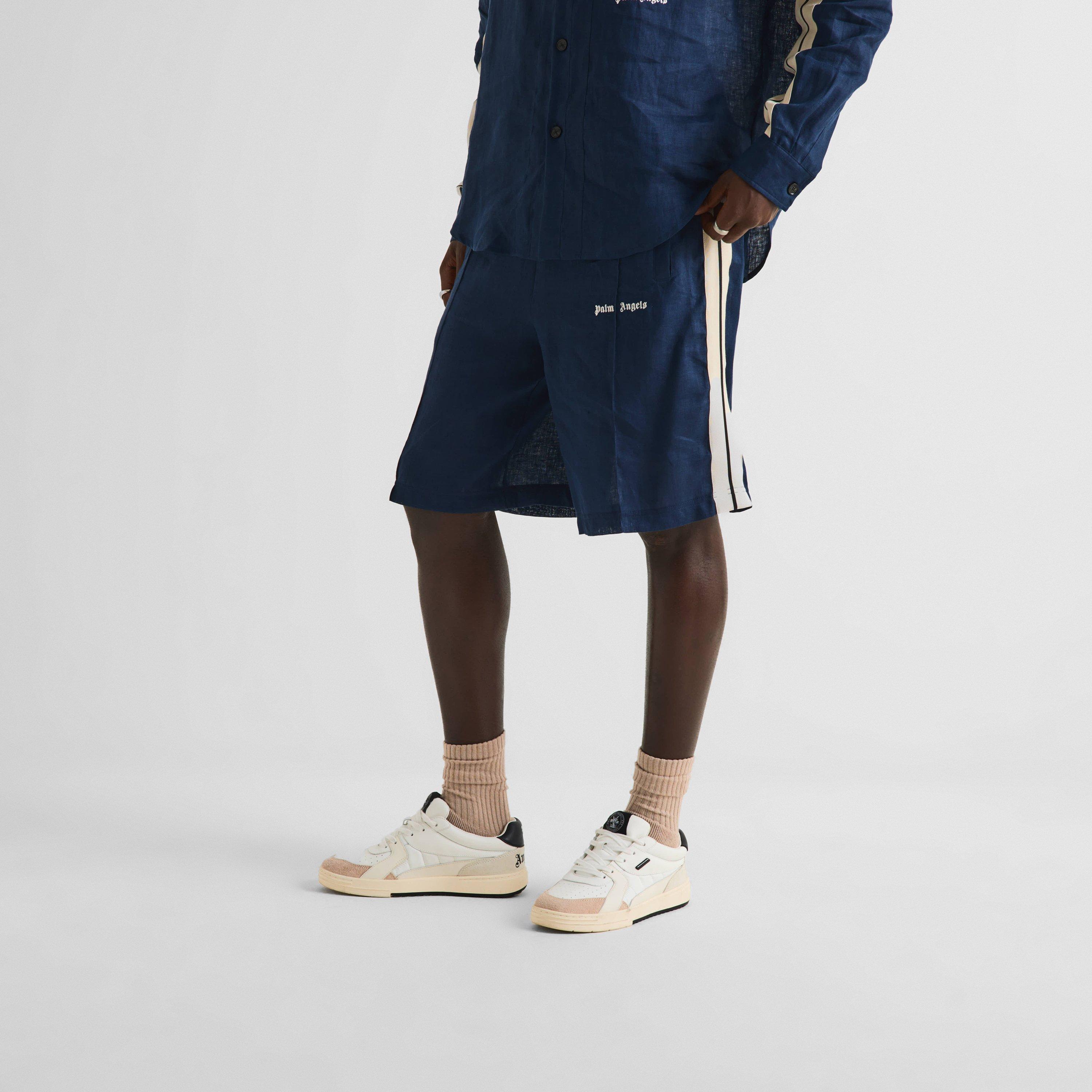Navy - Palm Angels - Men's Woven Tracksuit Shorts - 3