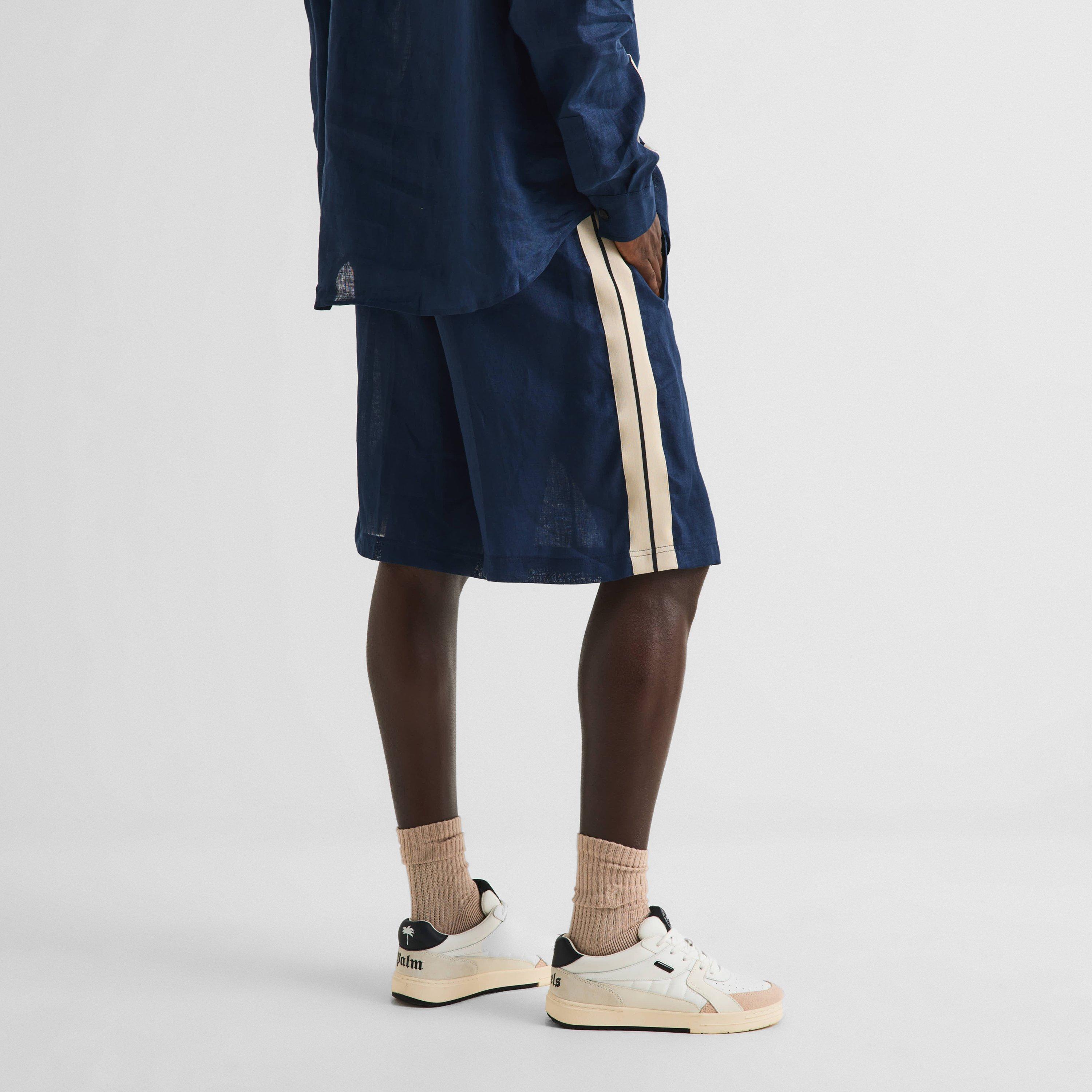 Navy - Palm Angels - Men's Woven Tracksuit Shorts - 4