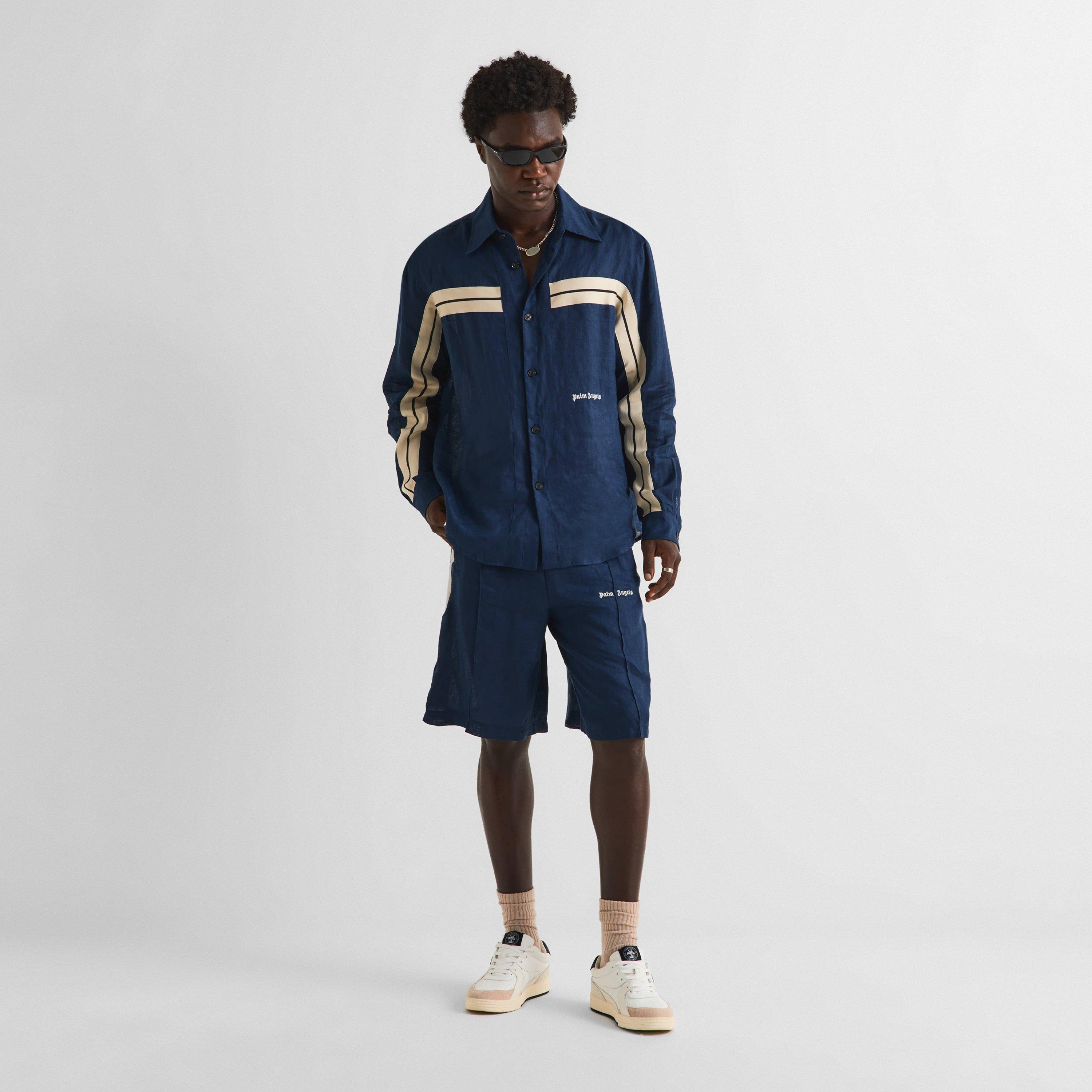 Navy - Palm Angels - Men's Woven Tracksuit Shorts - 6