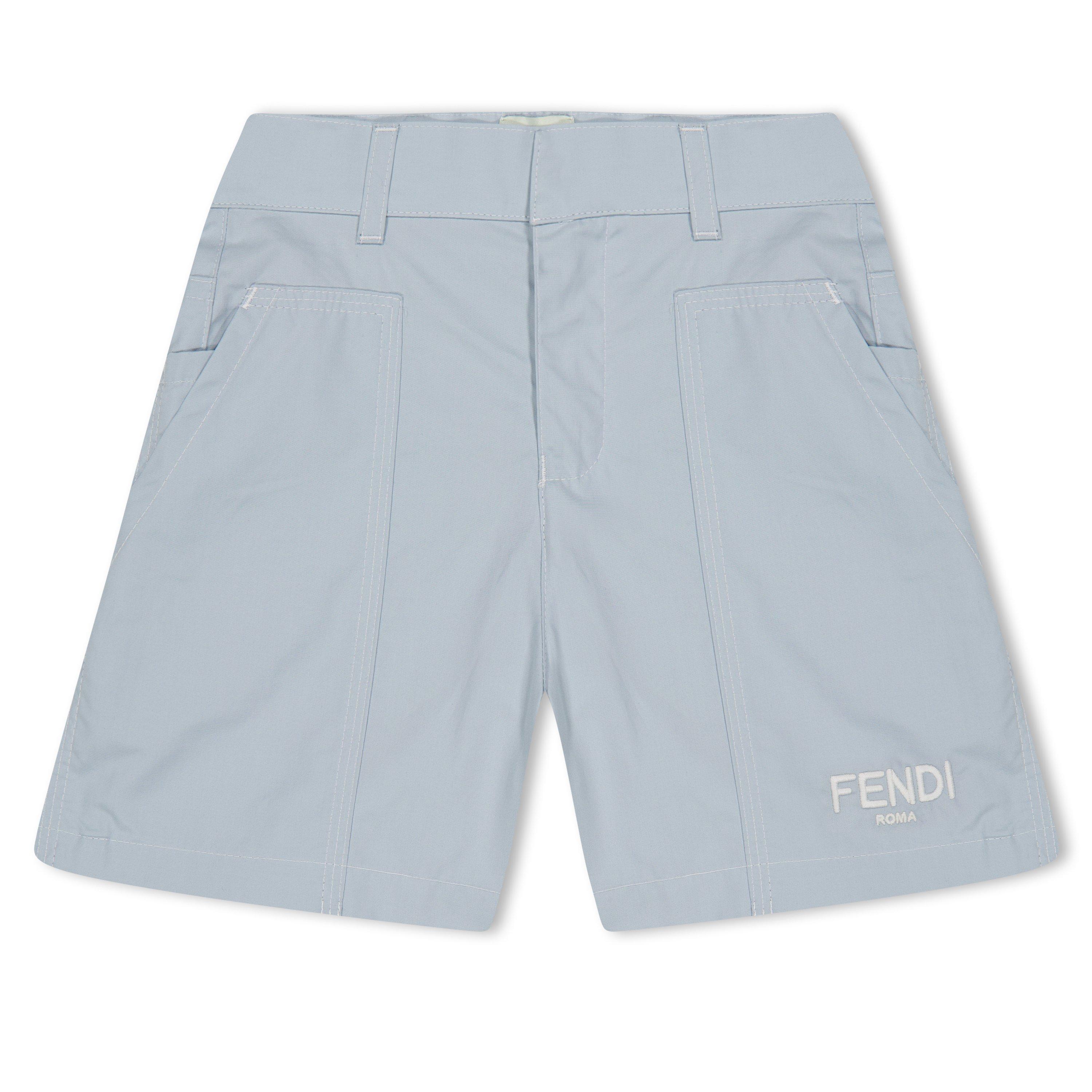 Blue F08S8 - Fendi - Logo Shorts Juniors - 1