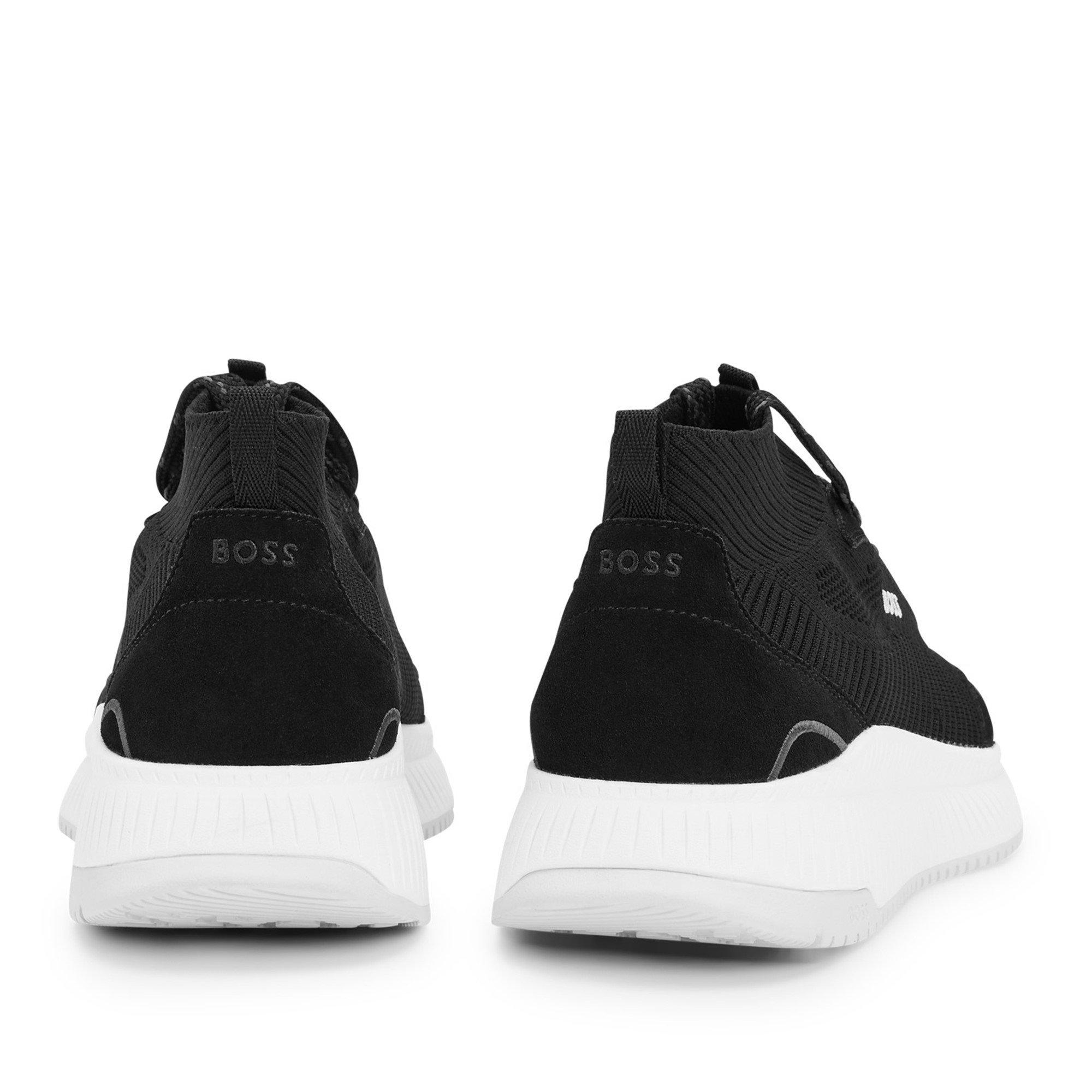 Black - Boss - Women's Fishbone Sock Trainers, Impeccable Grip and Stability Sneakers - 6