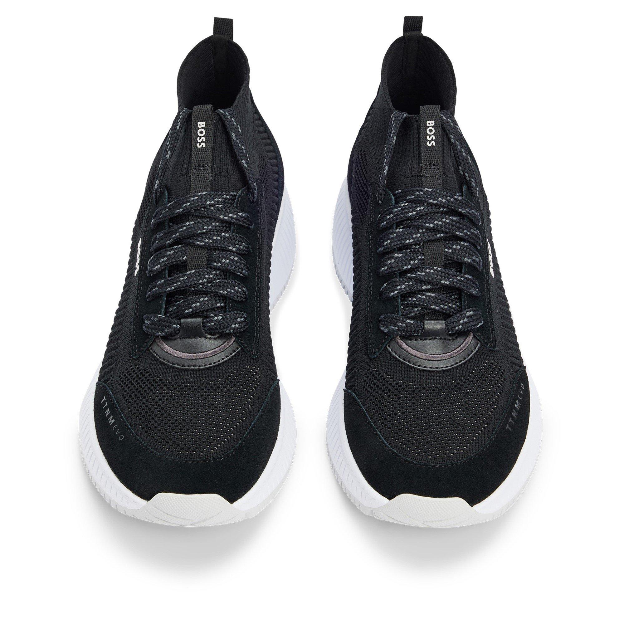 Black - Boss - Women's Fishbone Sock Trainers, Impeccable Grip and Stability Sneakers - 9