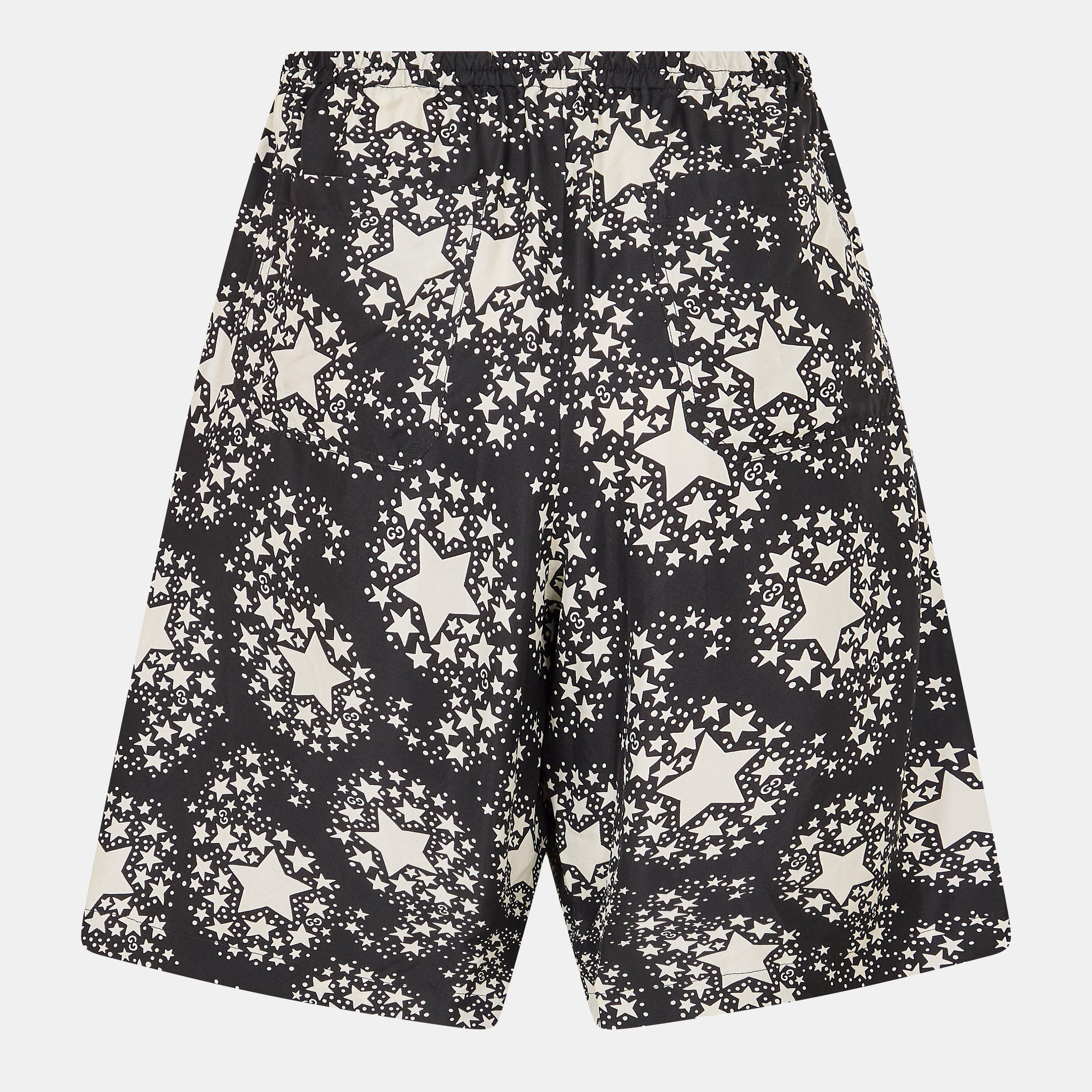 Black/Black - Gucci - Men's Silk Woven Tracksuit Shorts - 2