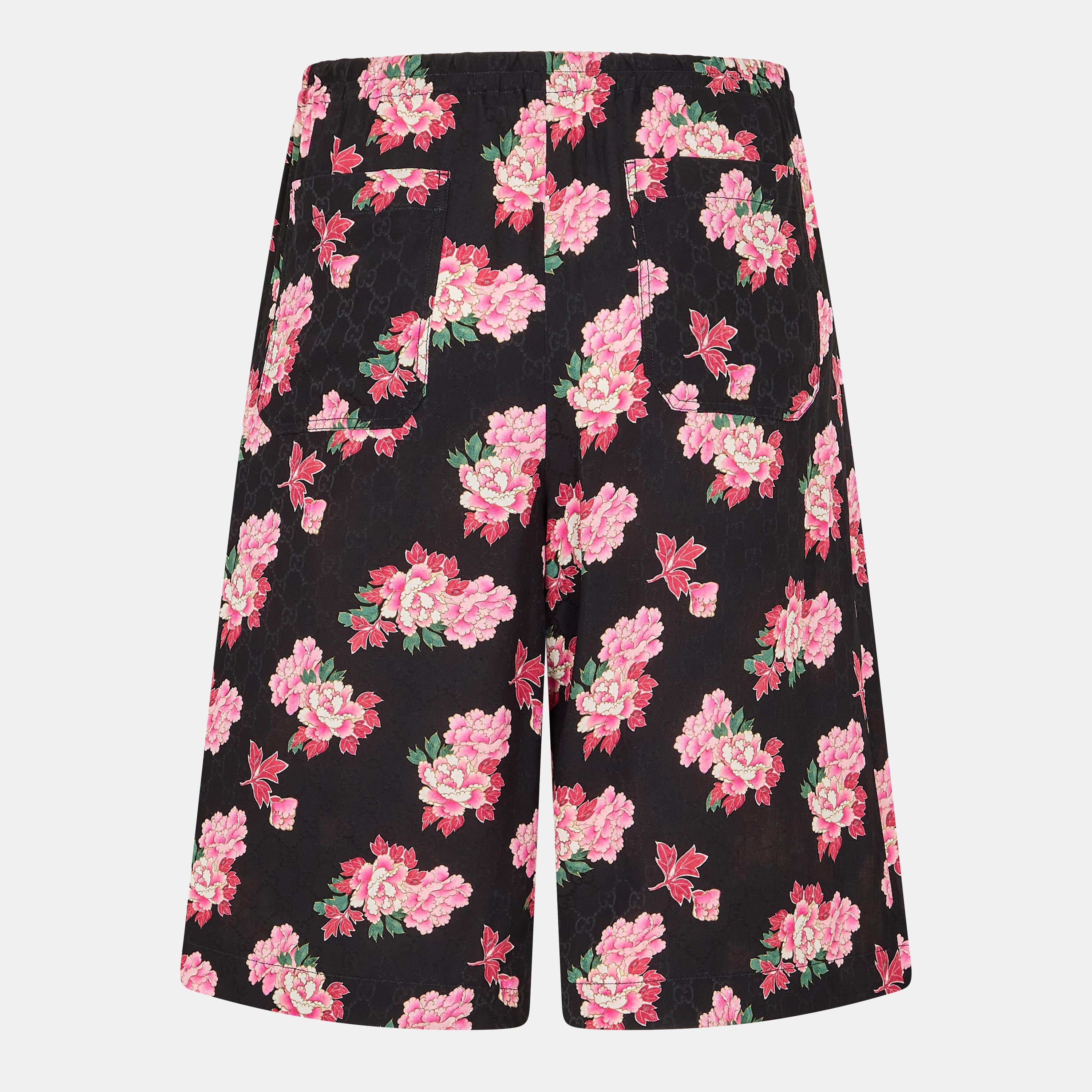 Black/Pink/Mc - Gucci - Men's Jacquard Woven Tracksuit Shorts - 2